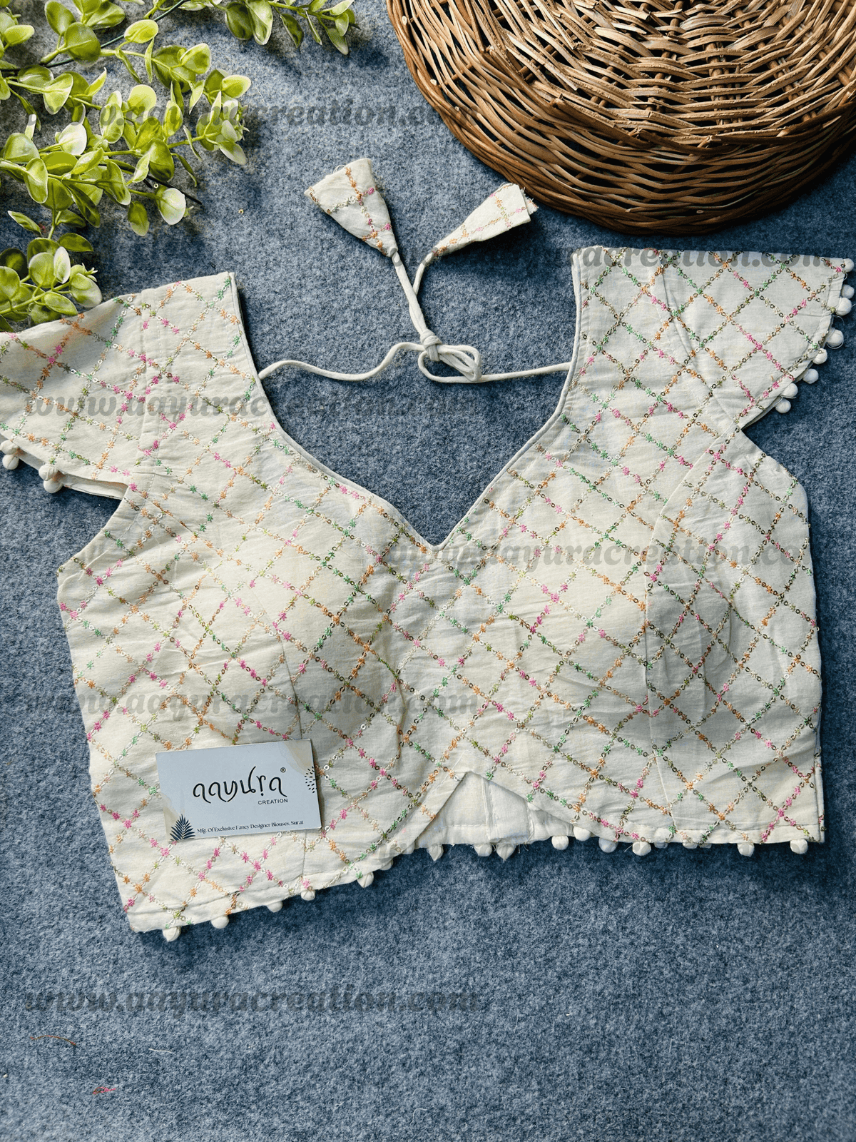COTTON CAP SLEEVES BLOUSE