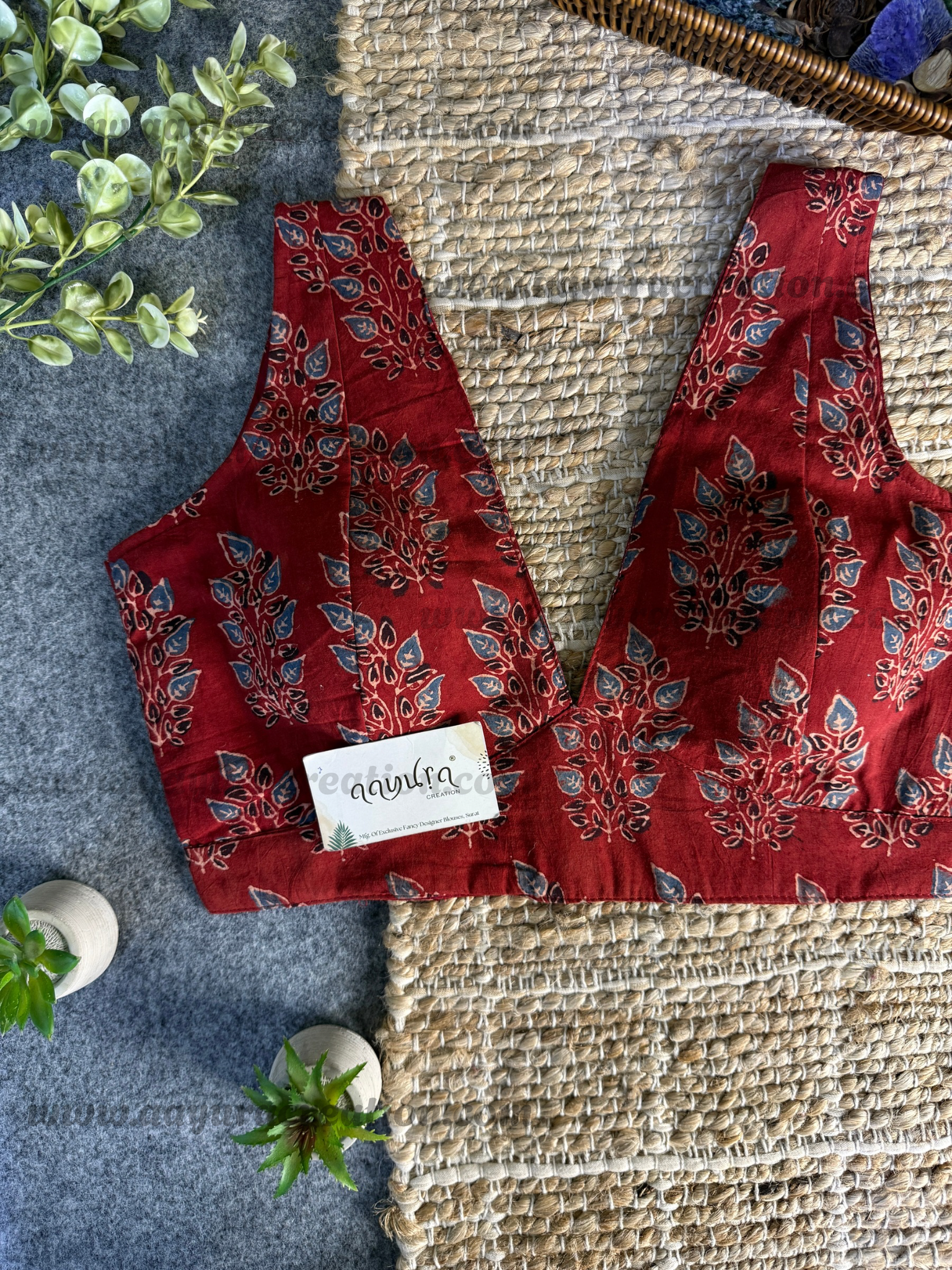 Ajrakh V Neck