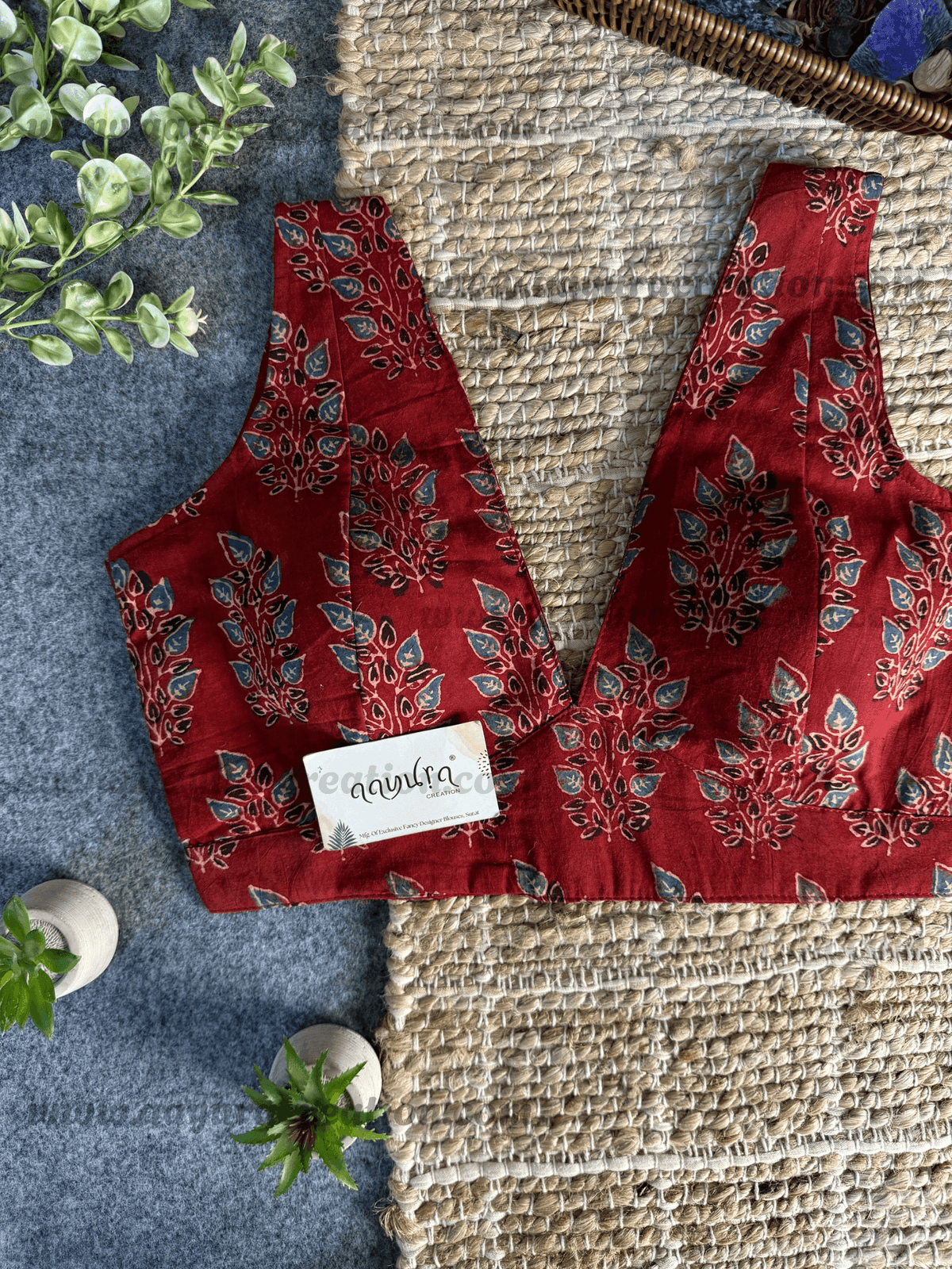 Ajrakh V Neck
