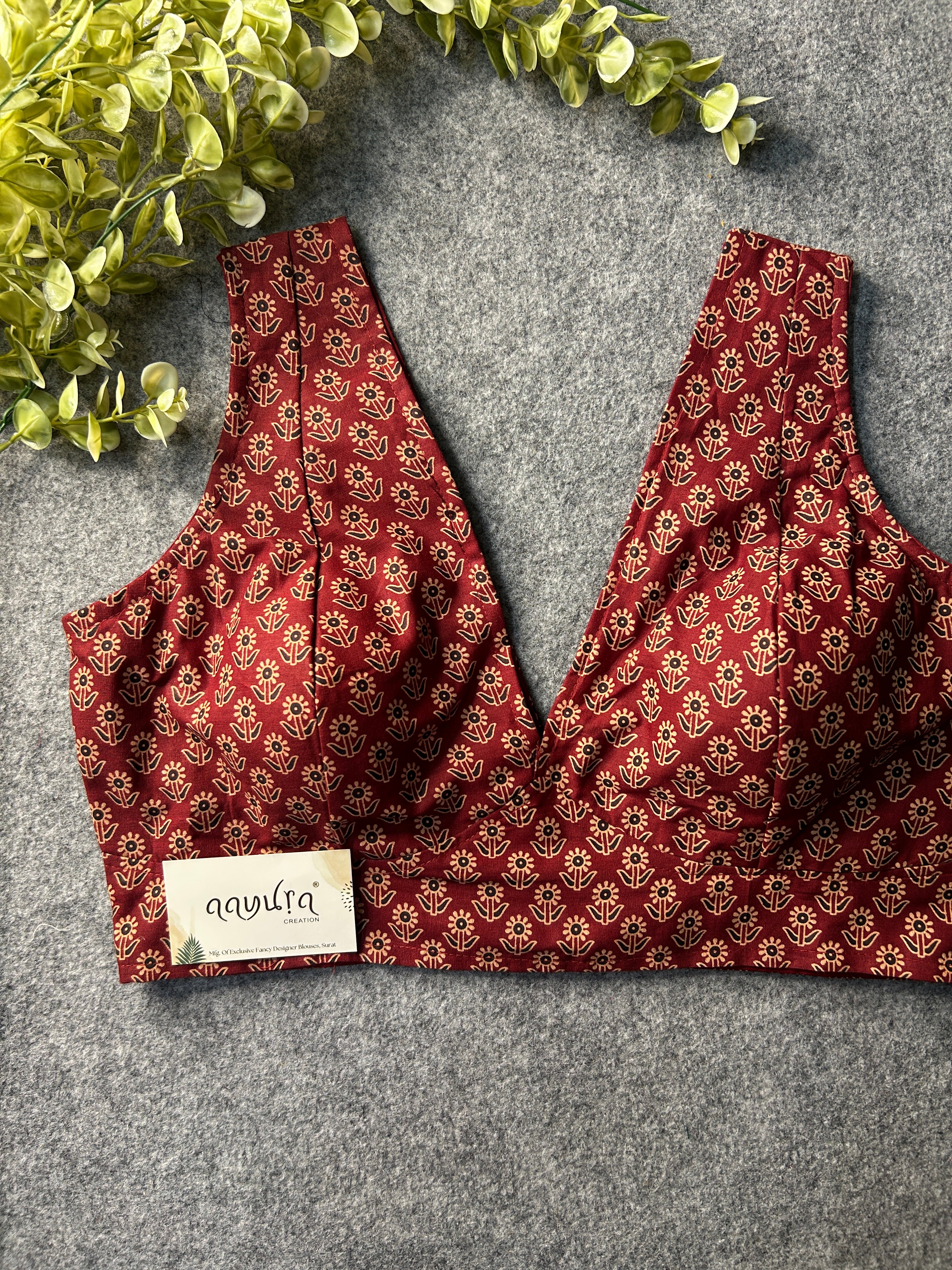 Ajrakh V Neck