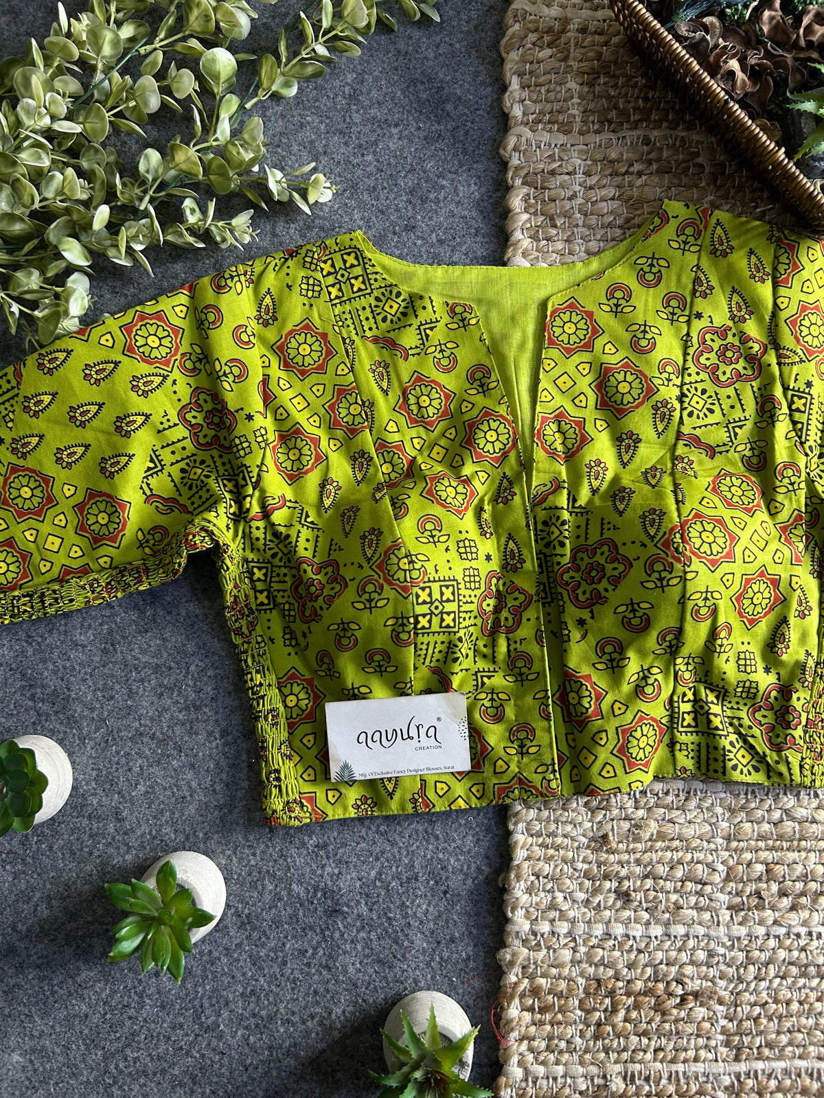 Comfort Fit Cotton Ajrakh Print Blouse