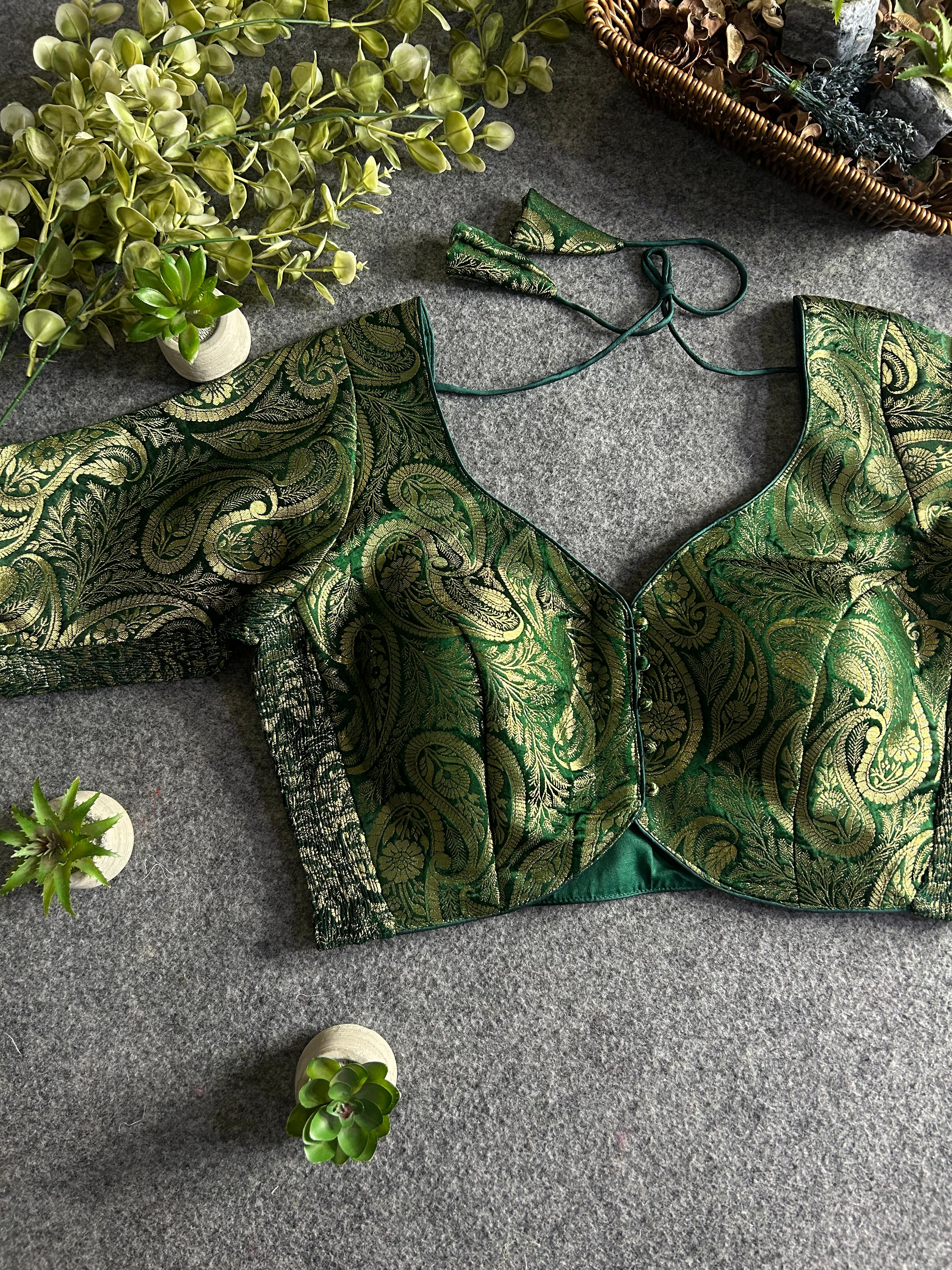 Vihana Banarasi Front Open Blouse