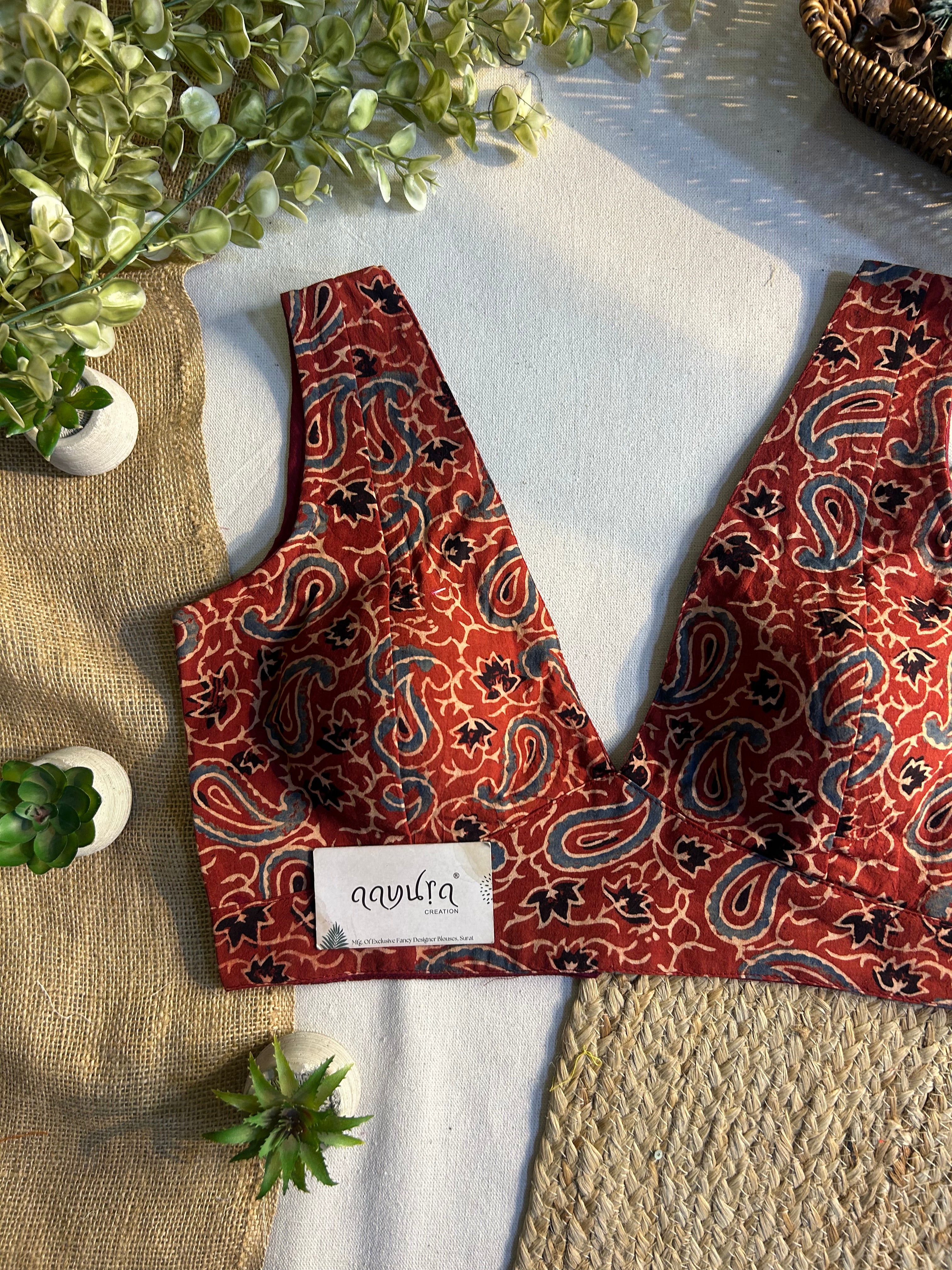 Ajrakh V Neck