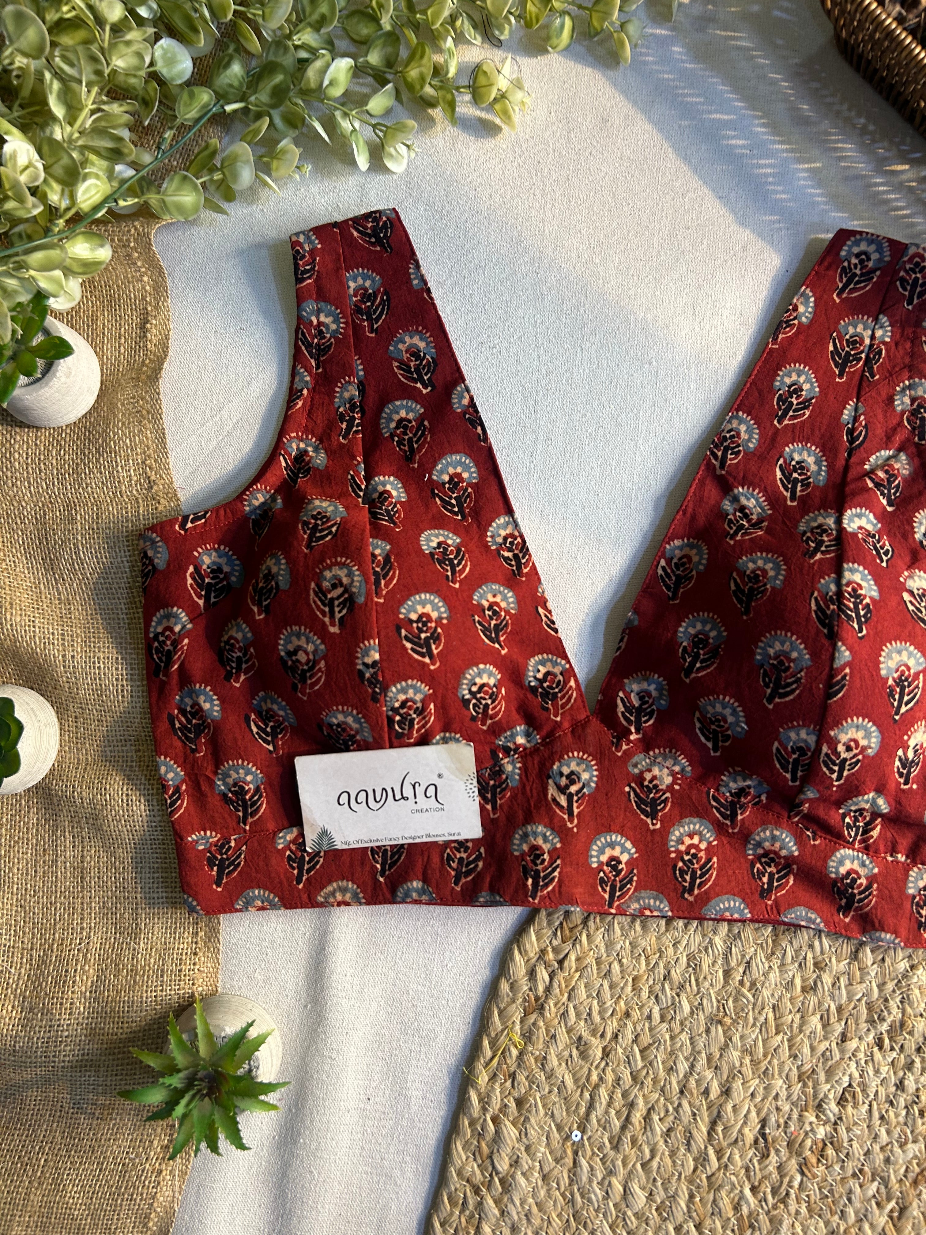 Ajrakh V Neck