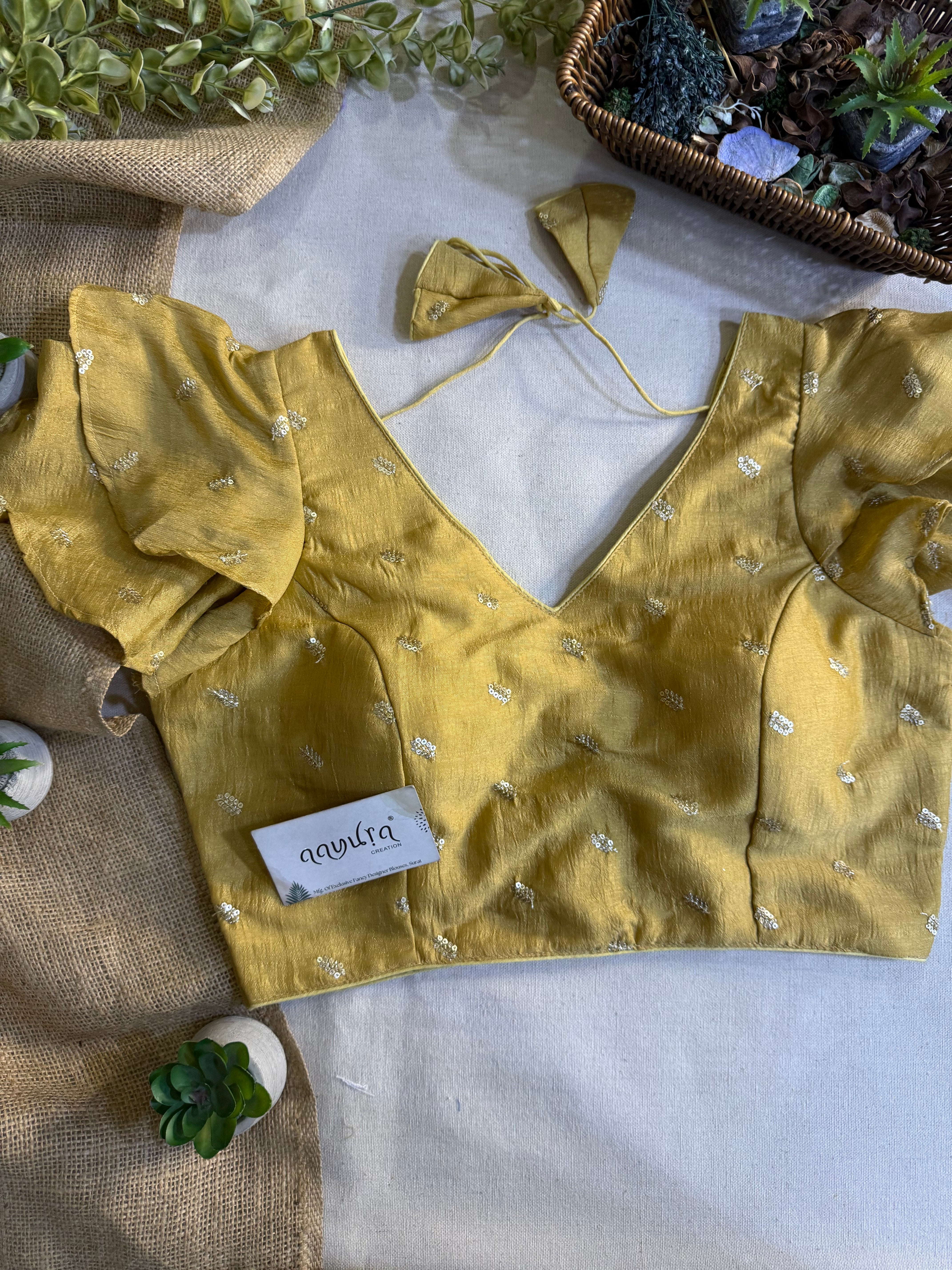 Elegant Frill Vichitra Silk Blouse