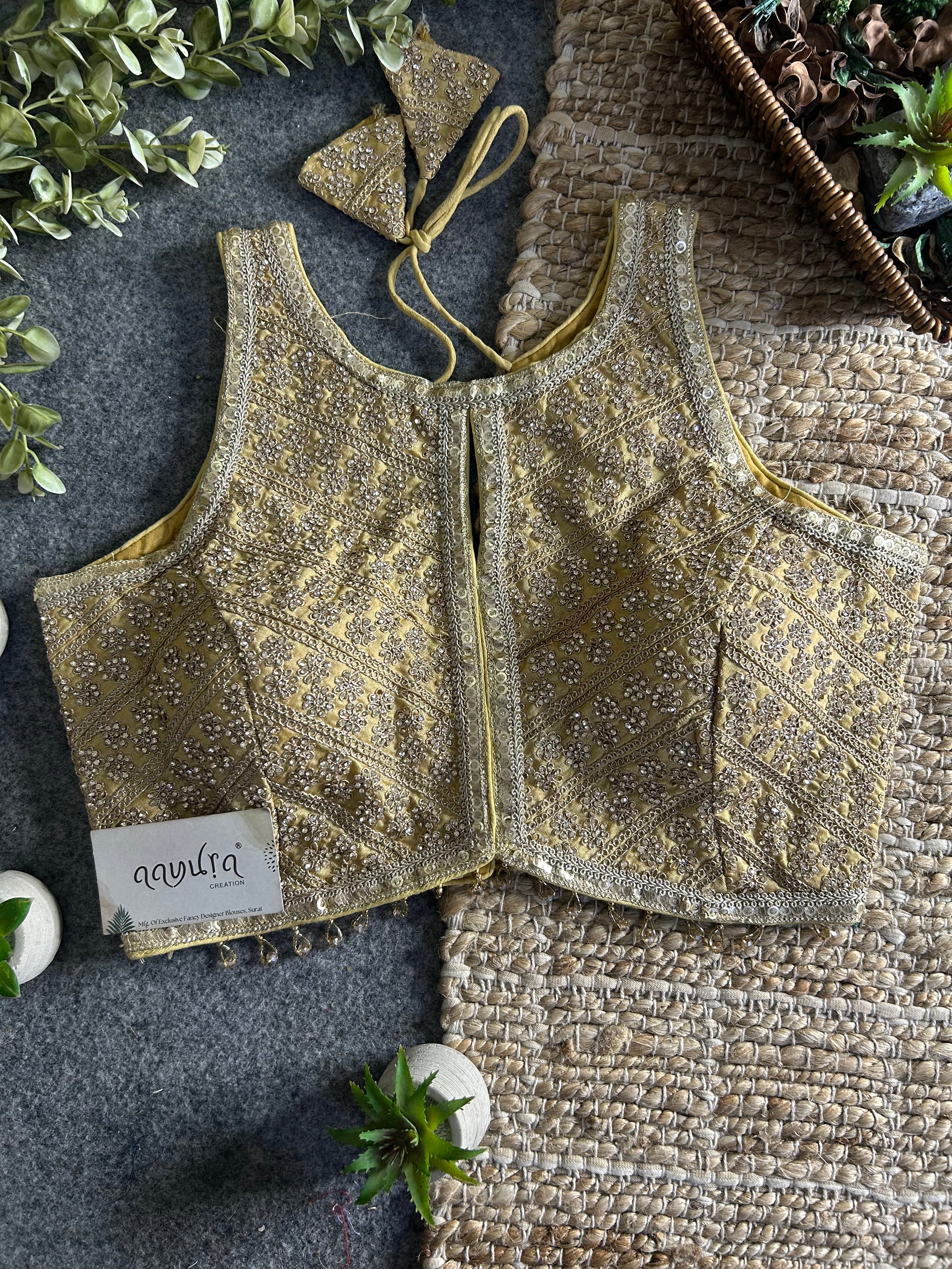 Heavy Stone Work Designer Lace Blouse