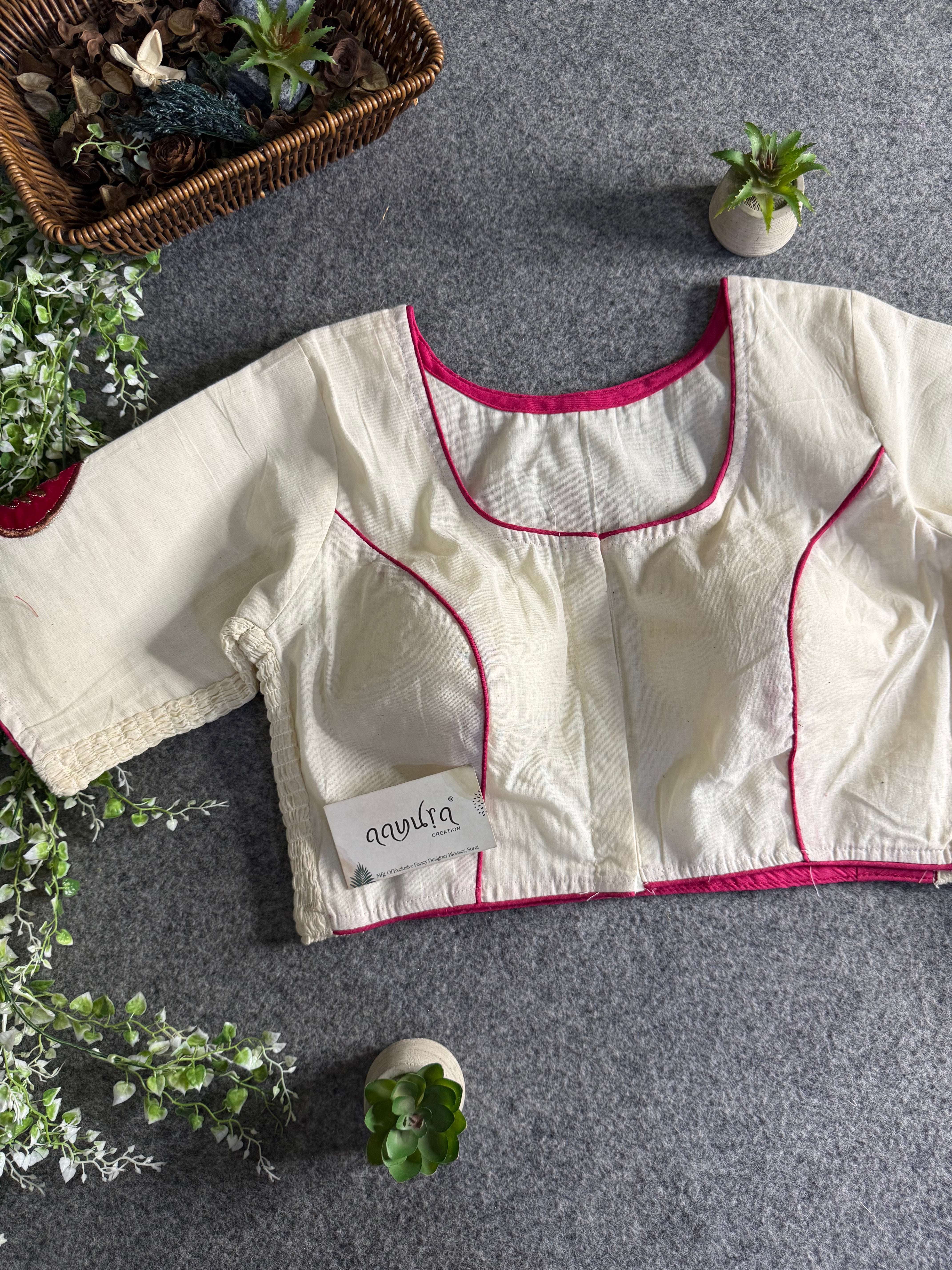 Khadi Threaded Streatchable Blouse