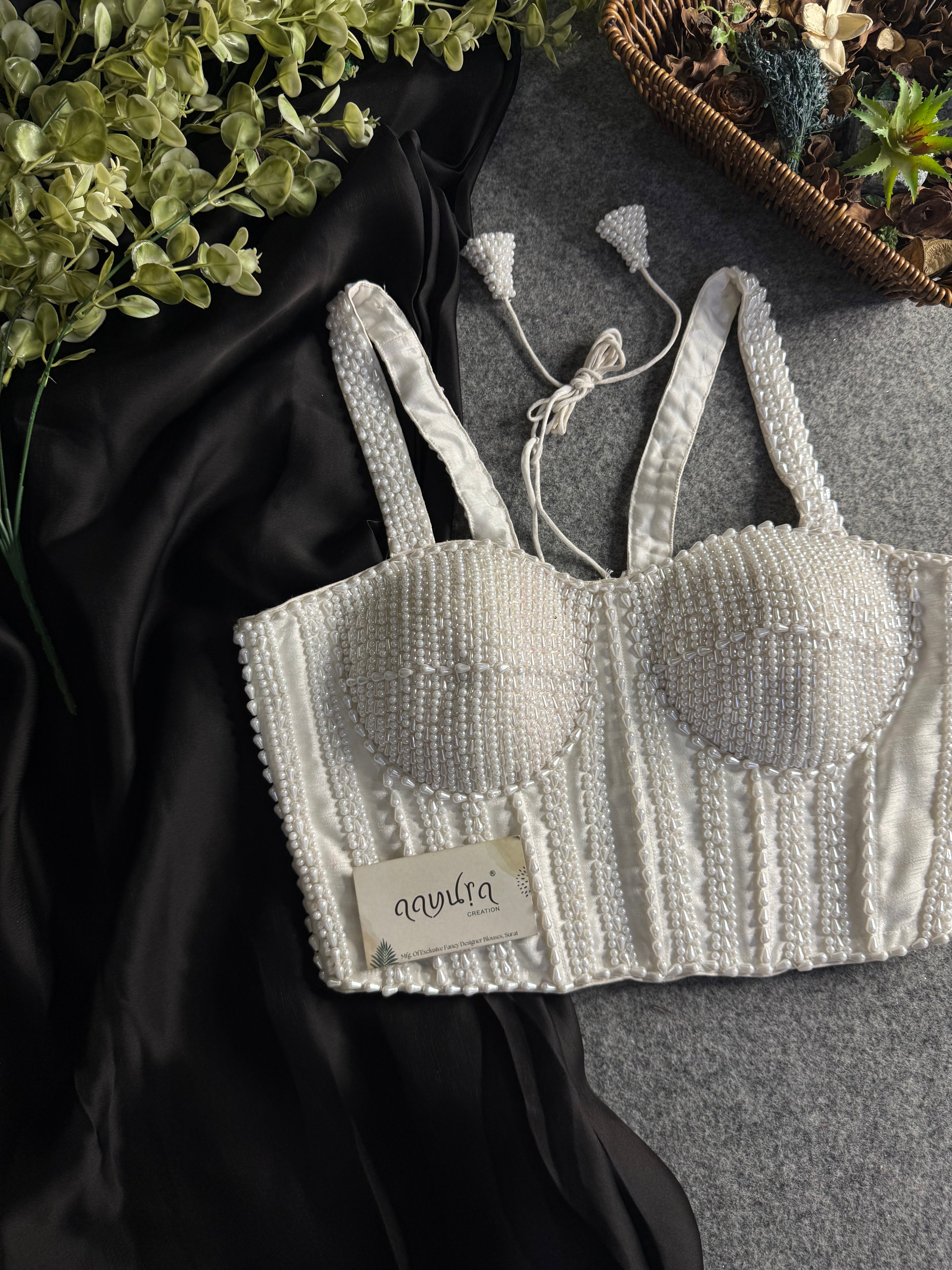 Aleena Pearl Bloom Satin Silk Ensemble