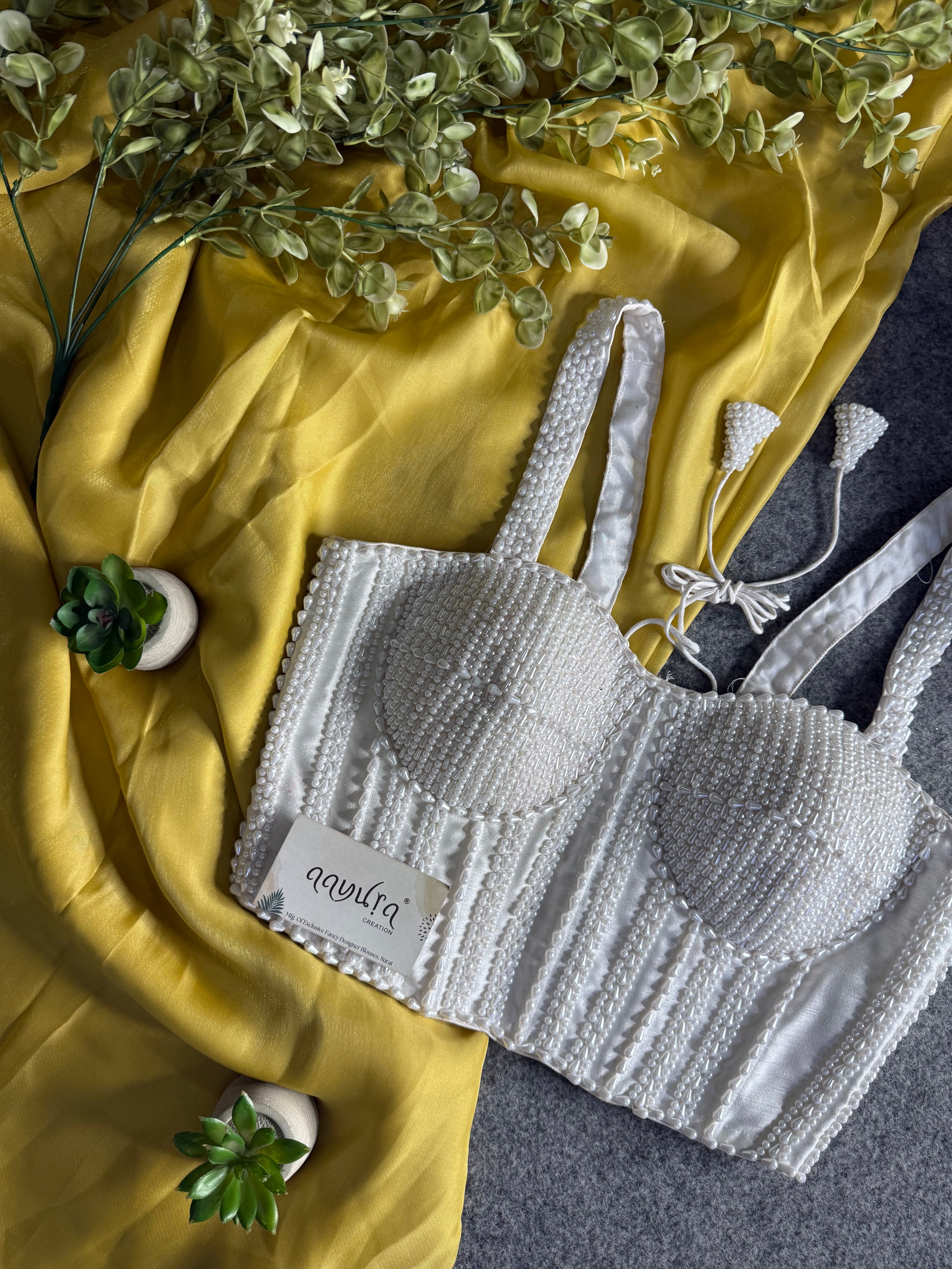 Aleena Pearl Bloom Satin Silk Ensemble