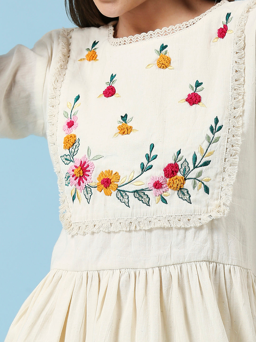 Embroidered Khadi Cotton Summer Top