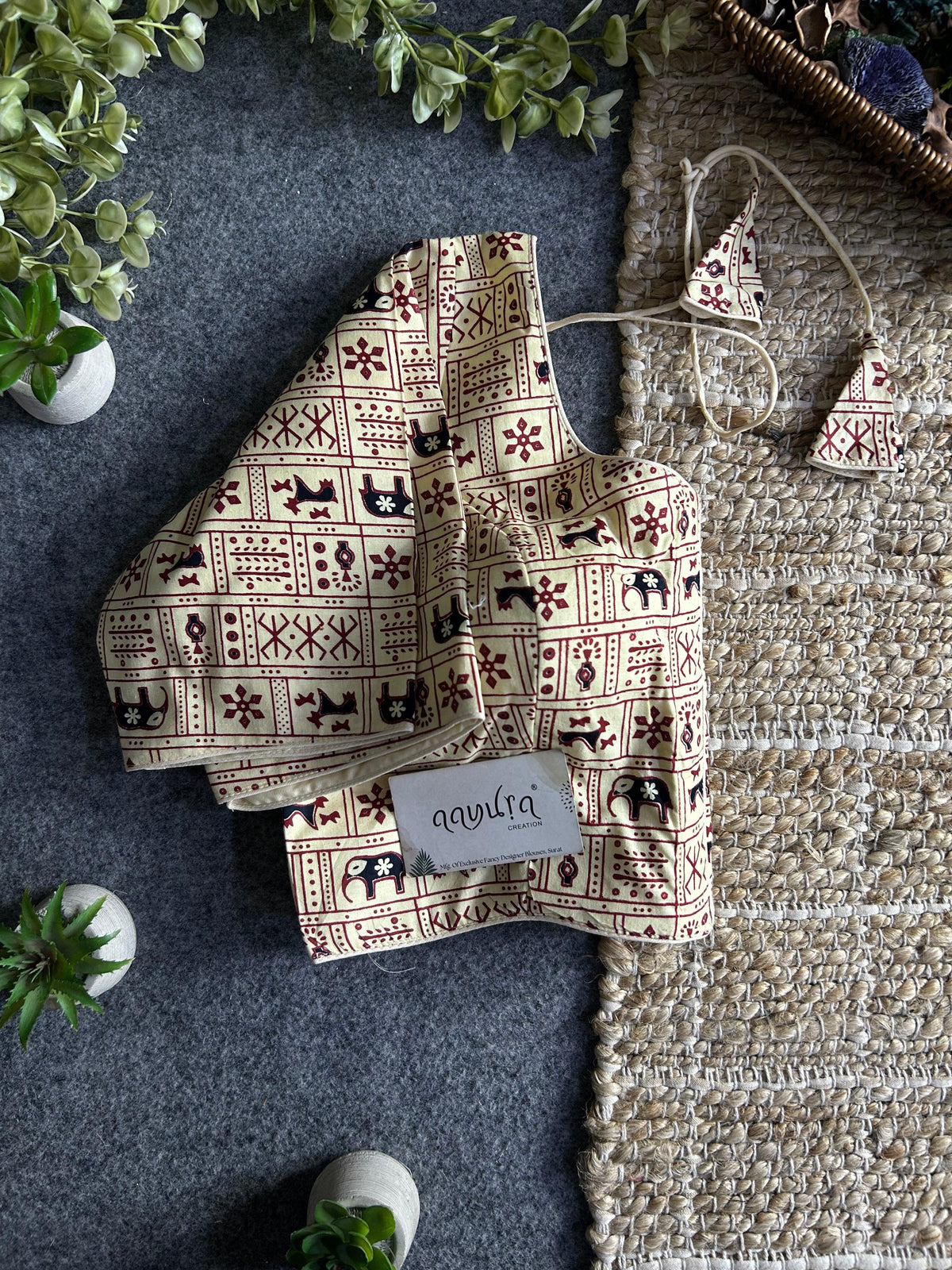 Cotton Front Open Blouse