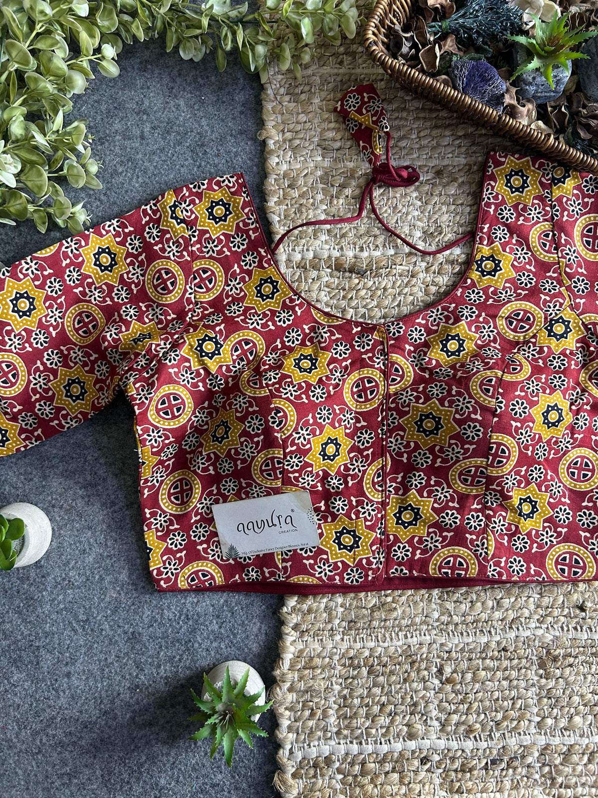 Cotton Front Open Blouse