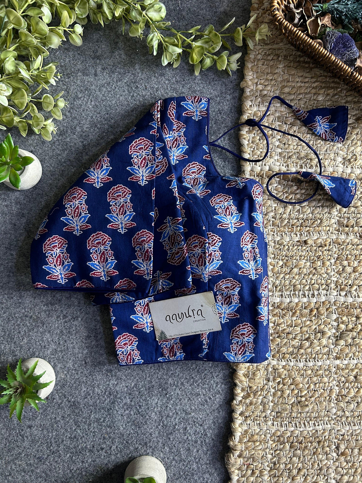 Cotton Front Open Blouse