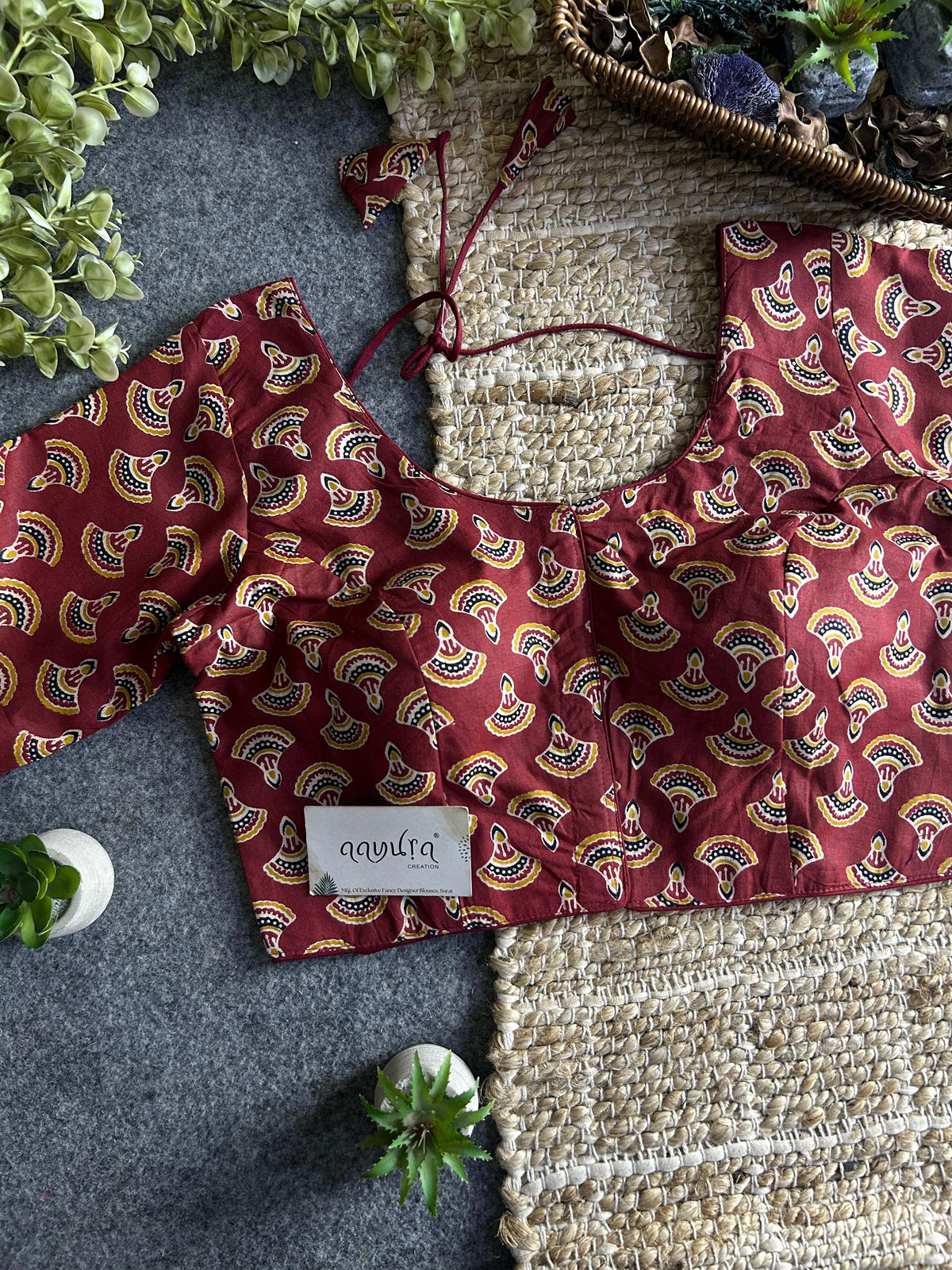 Cotton Front Open Blouse