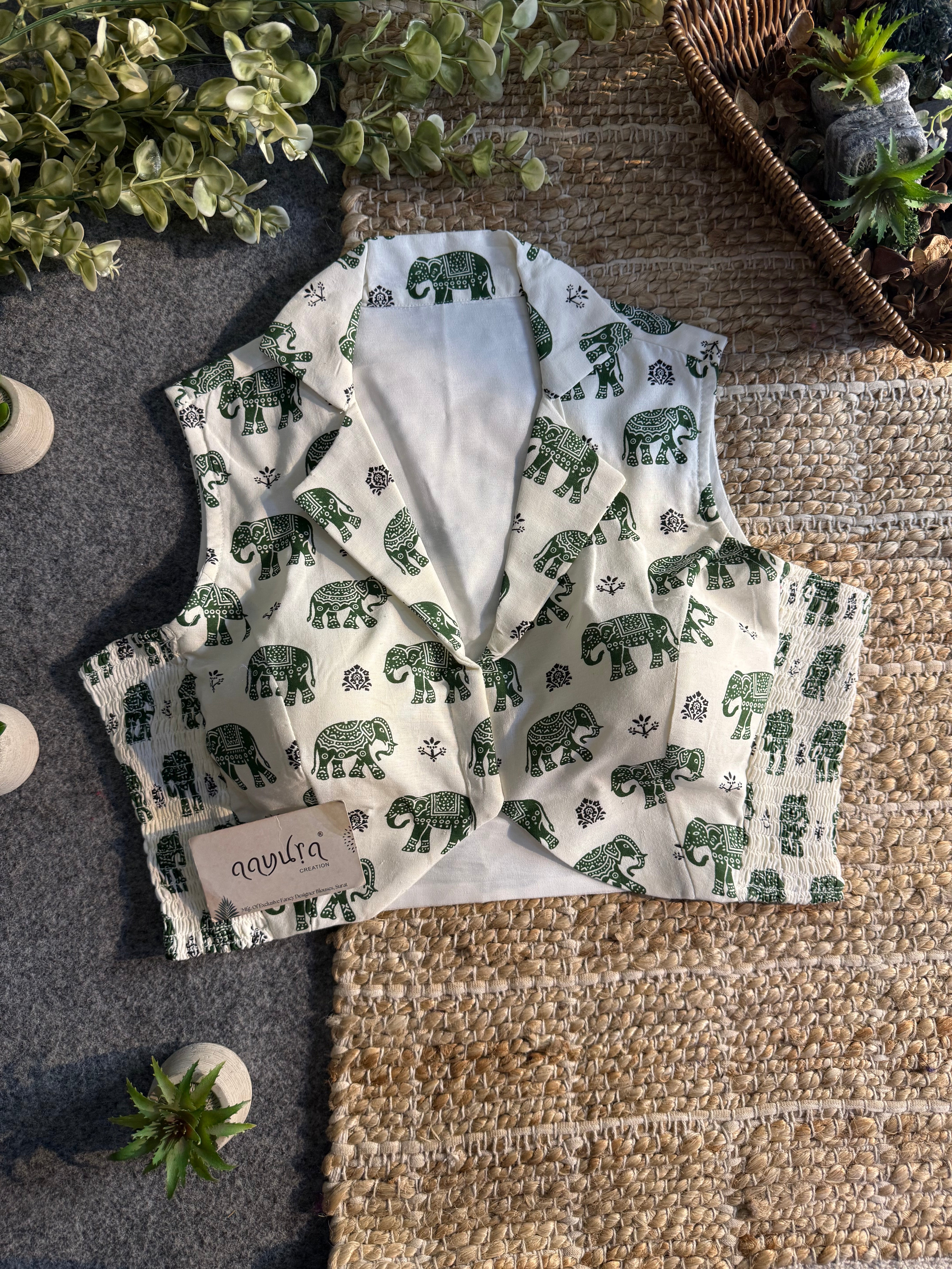 Stretch Hathi Print Blouse