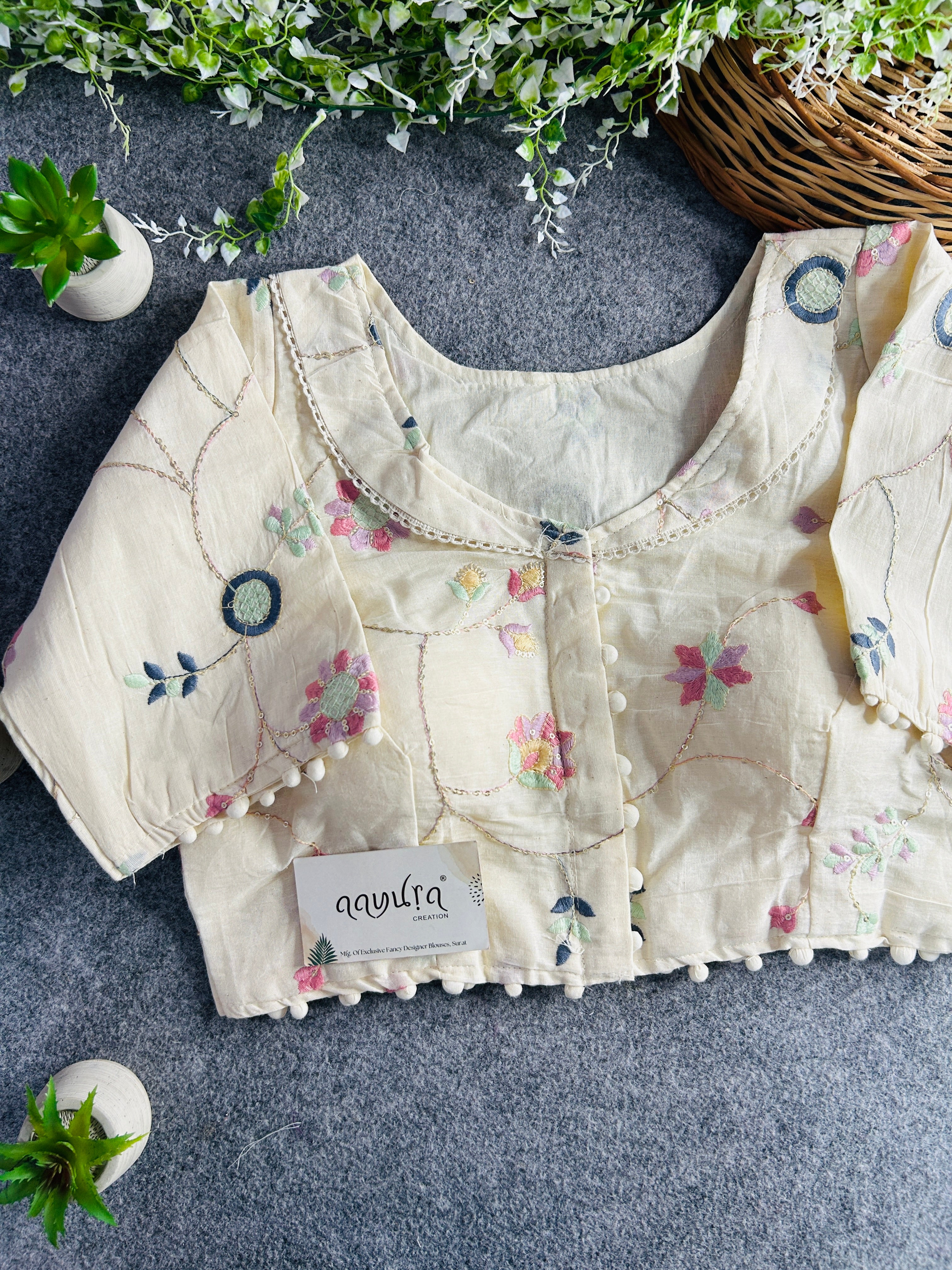 Khadi Cotton Collar Blouse