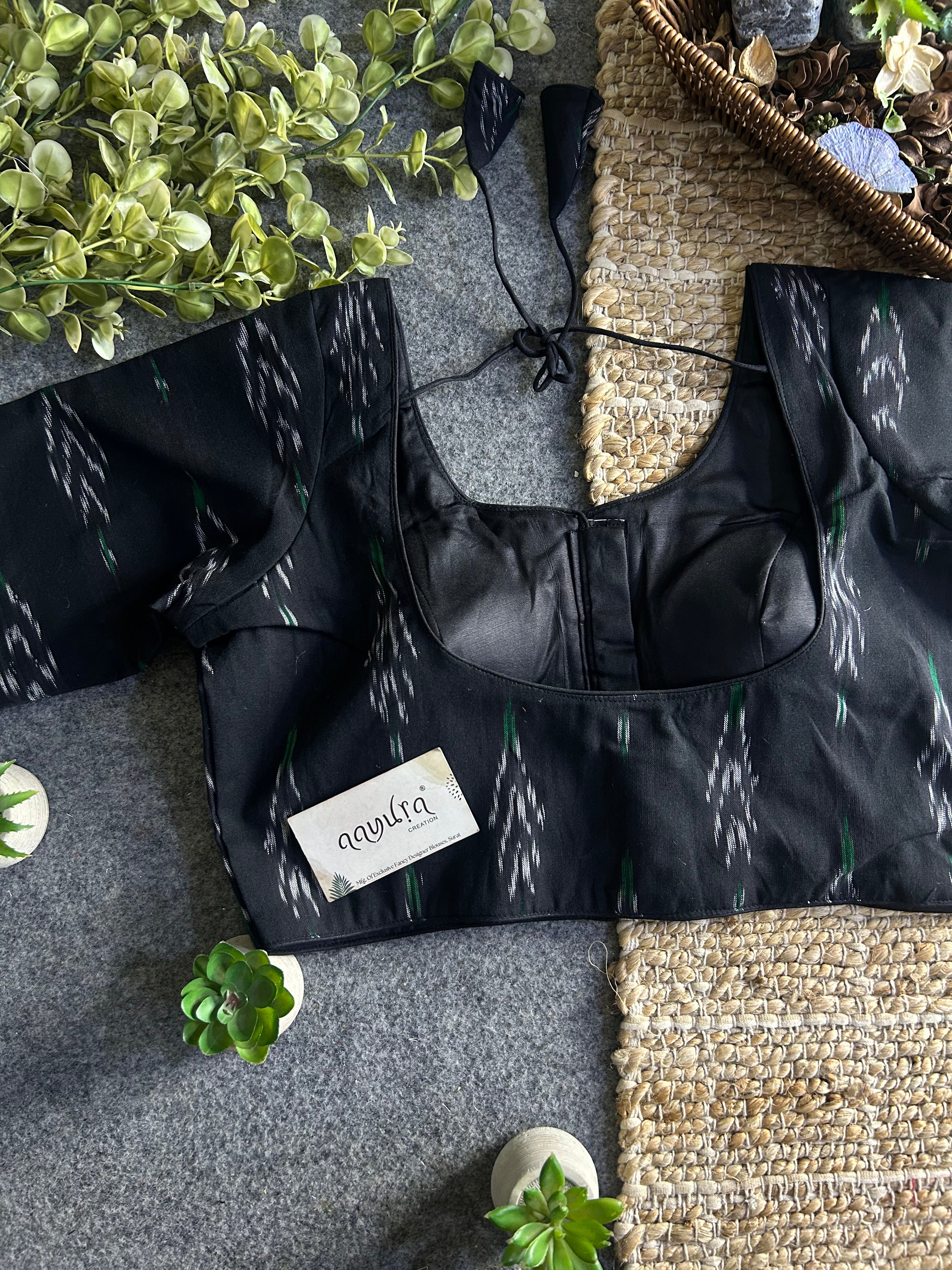 Classic Ikkath Designer Front-Open Blouse