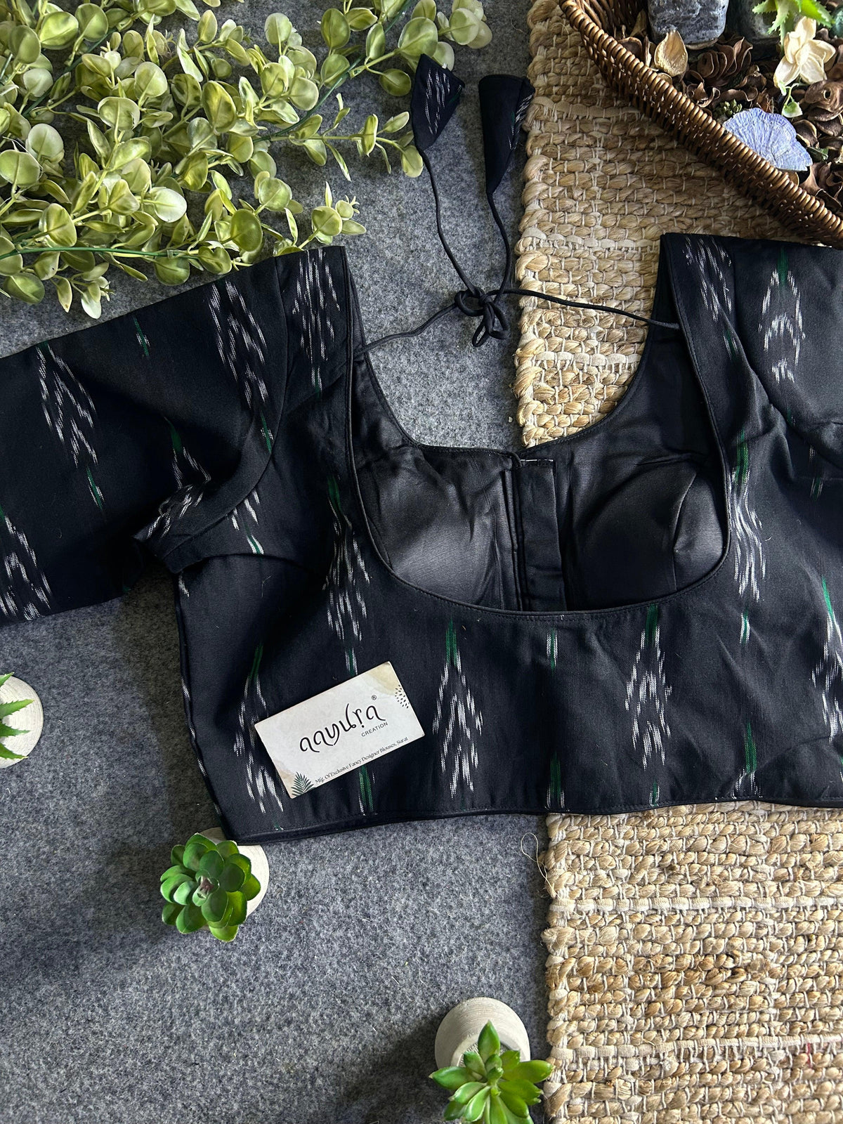 Classic Ikkath Designer Front-Open Blouse