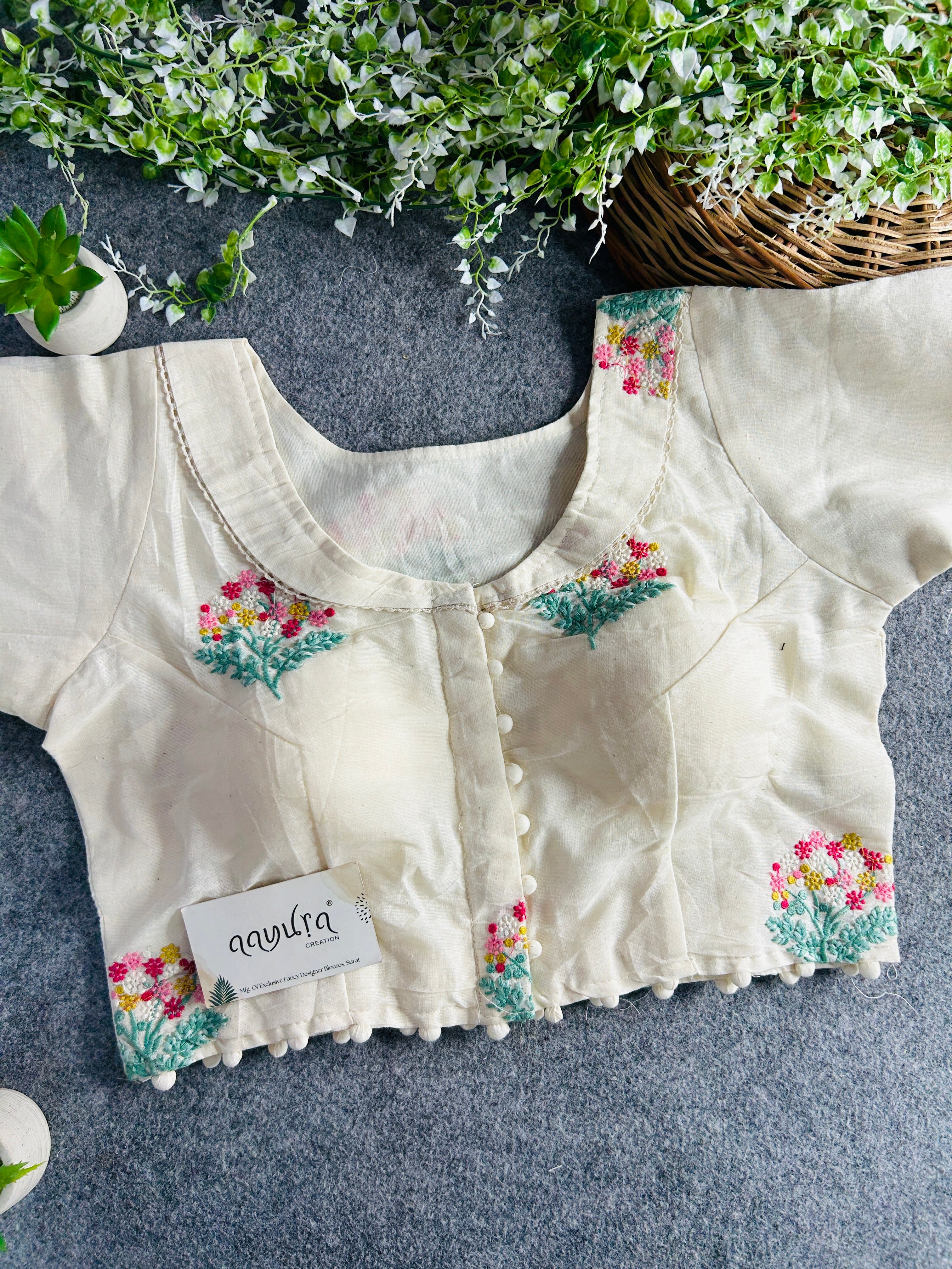 Khadi Cotton Collar Blouse