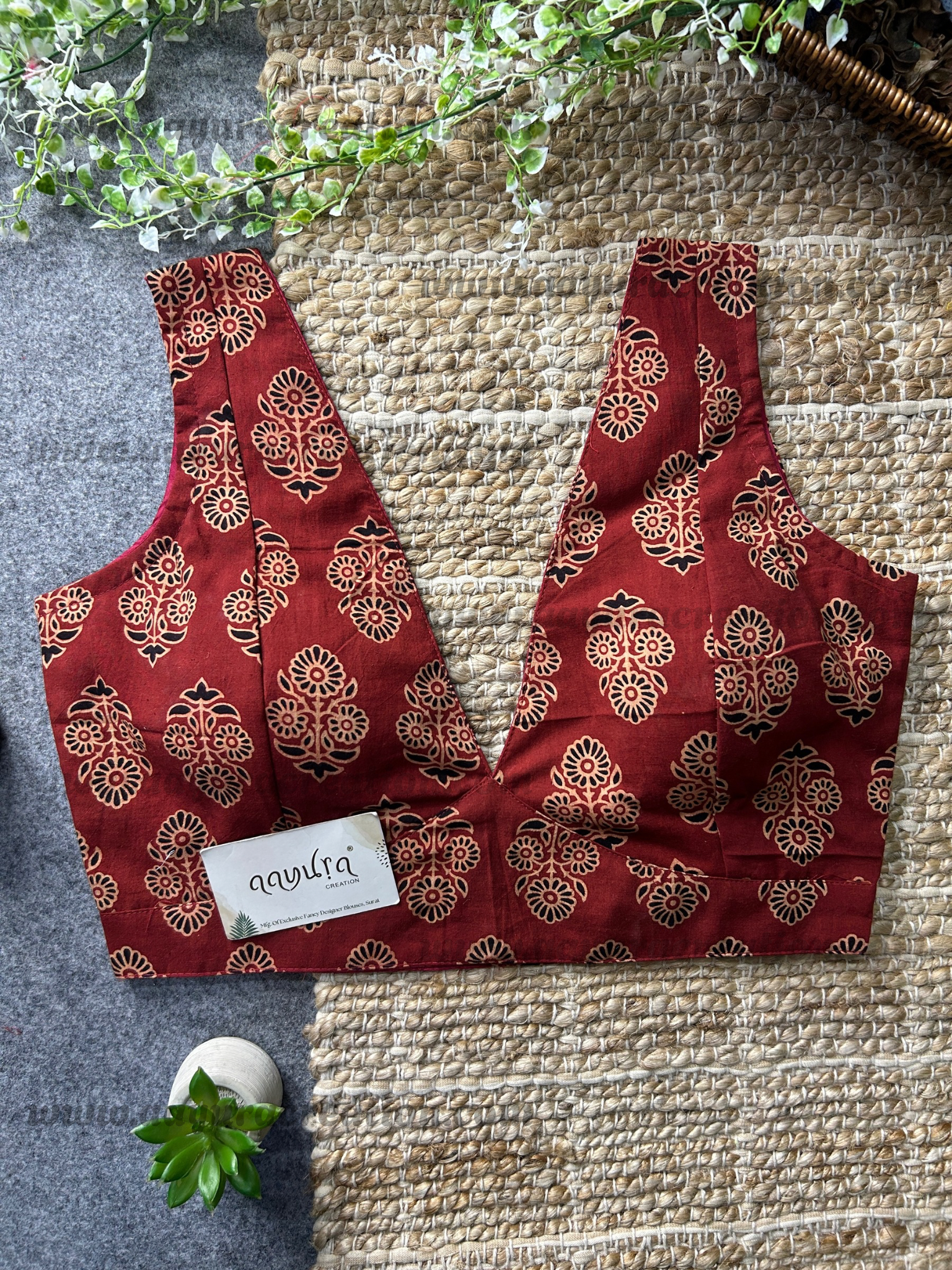 Ajrakh V Neck