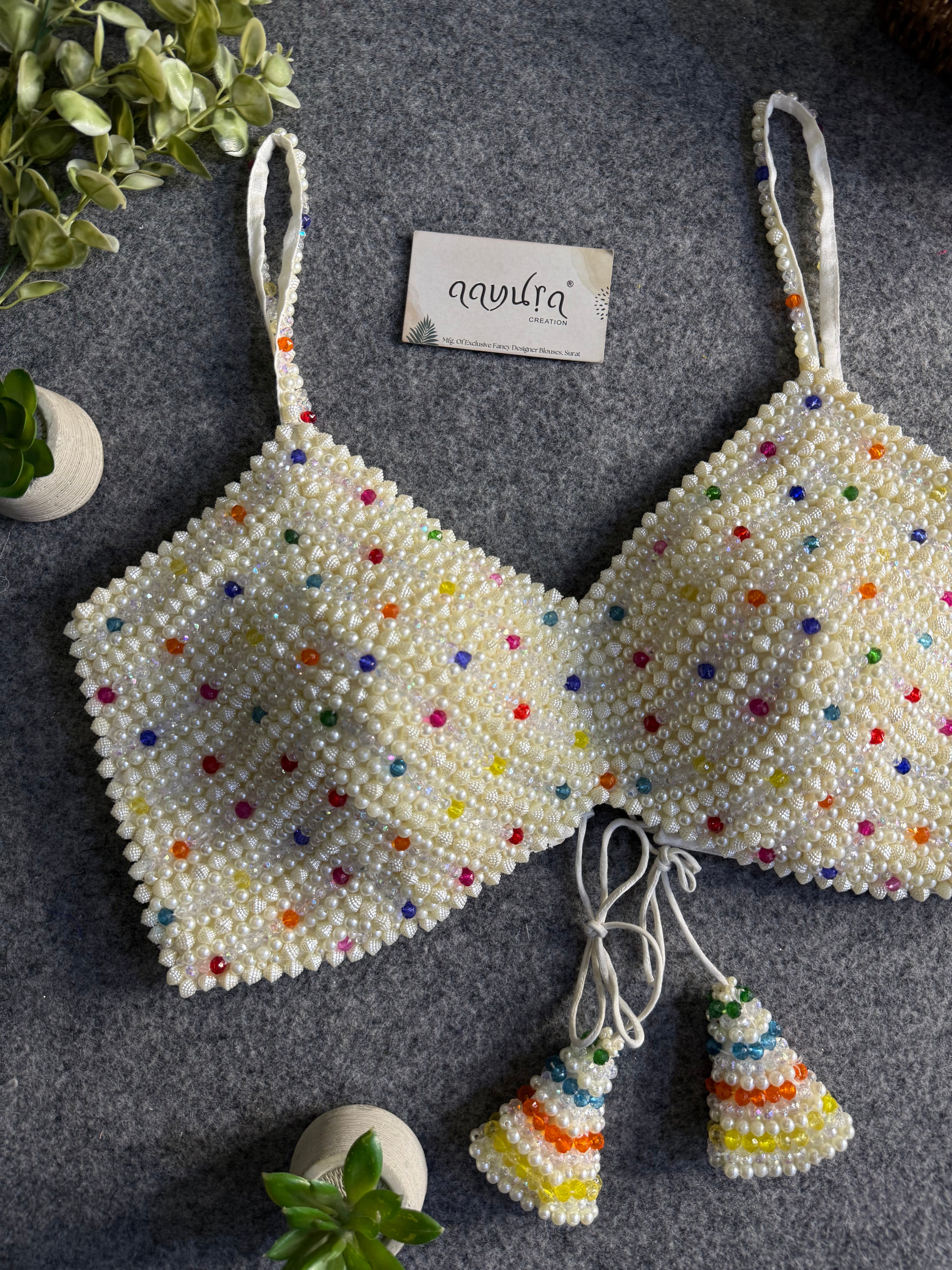 Abha Pearl Strap Blouse