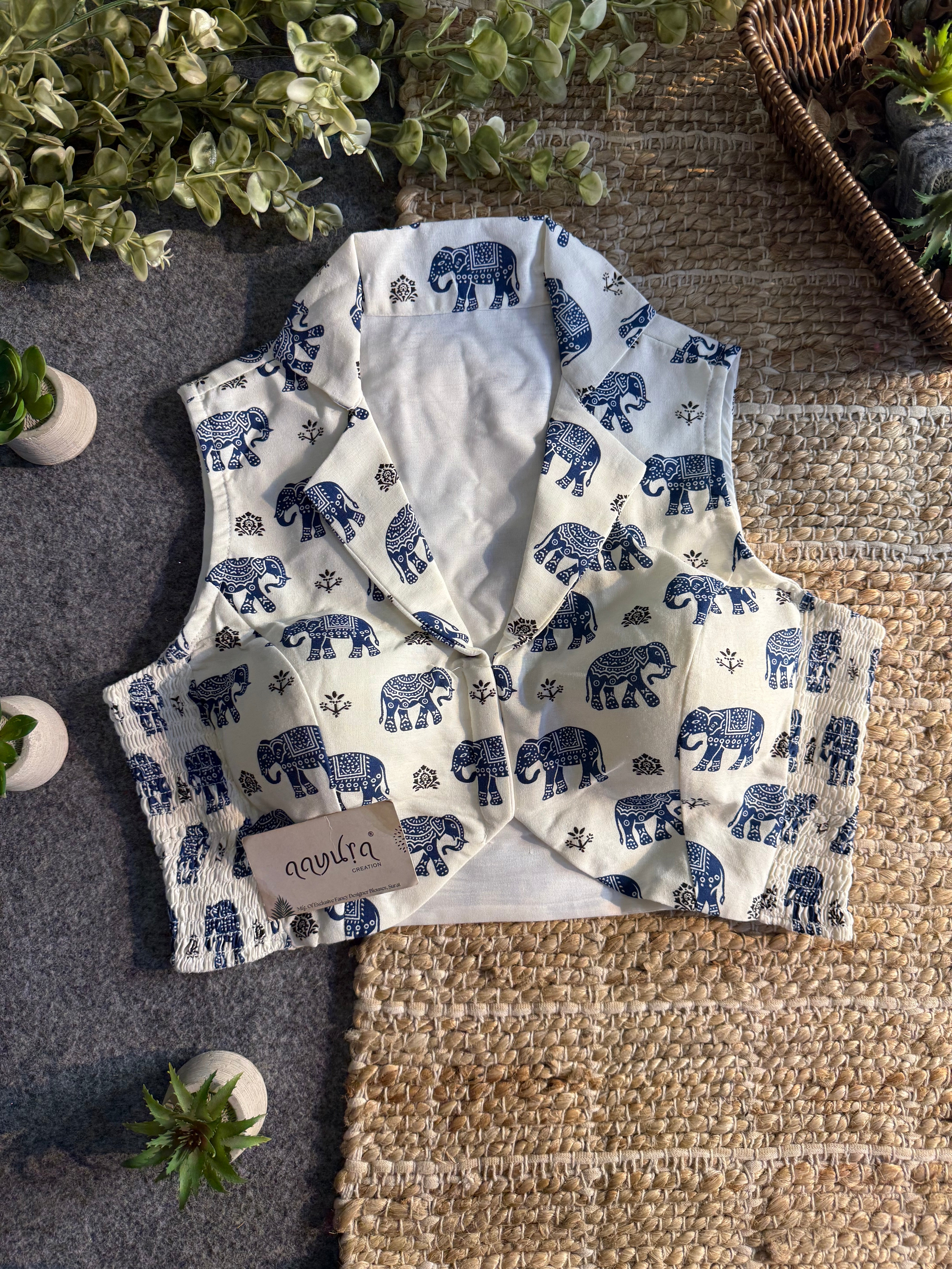 Stretch Hathi Print Blouse