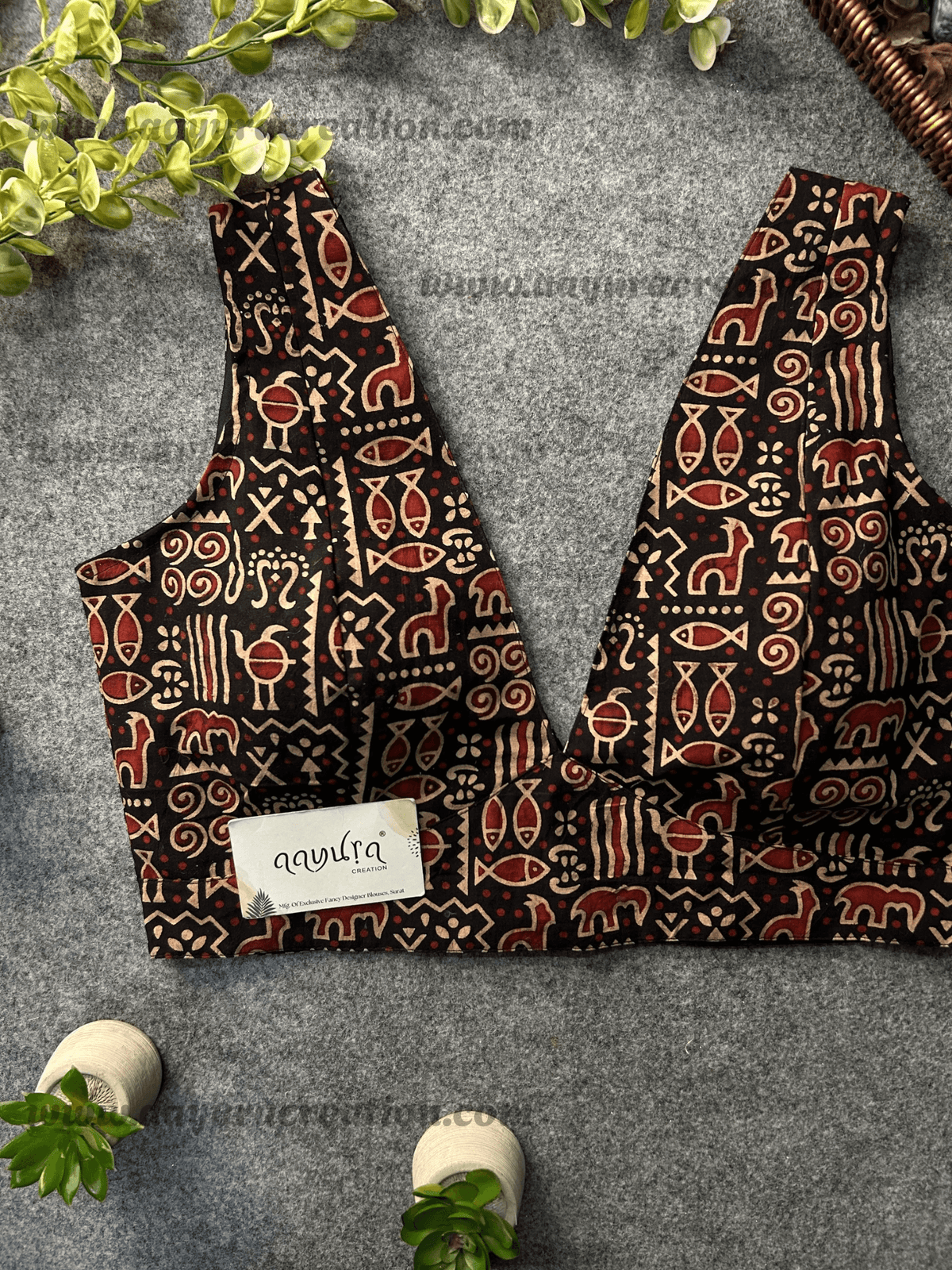 Ajrakh V Neck