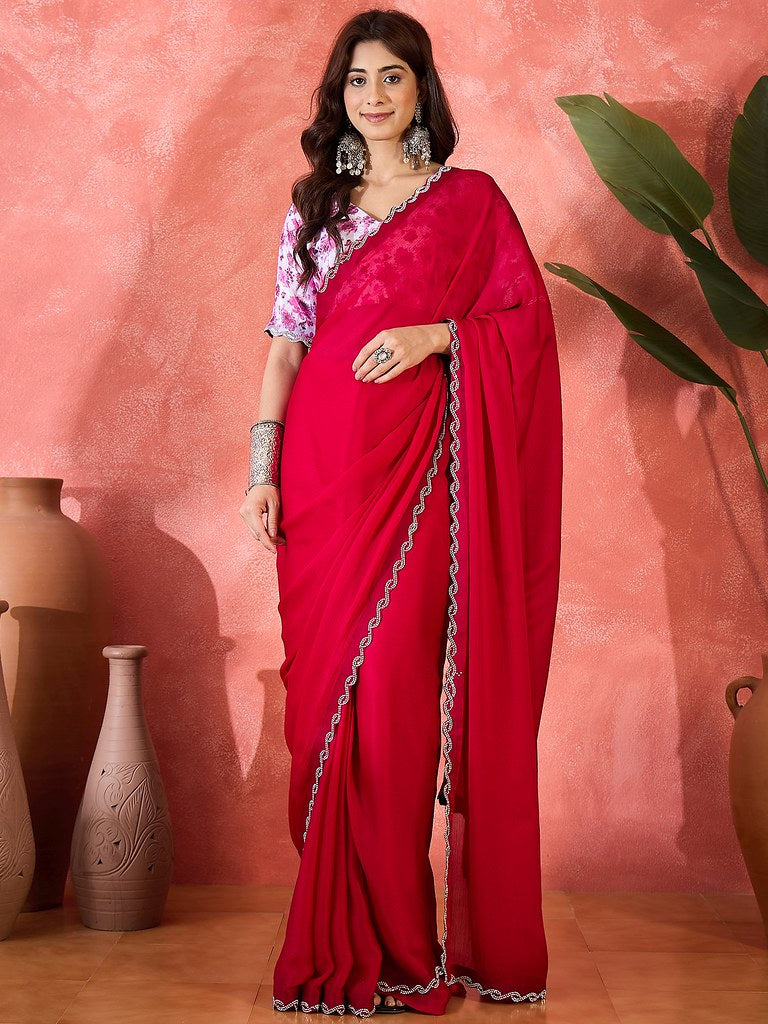 Luxe Edge – Jarkan Border Designer Saree