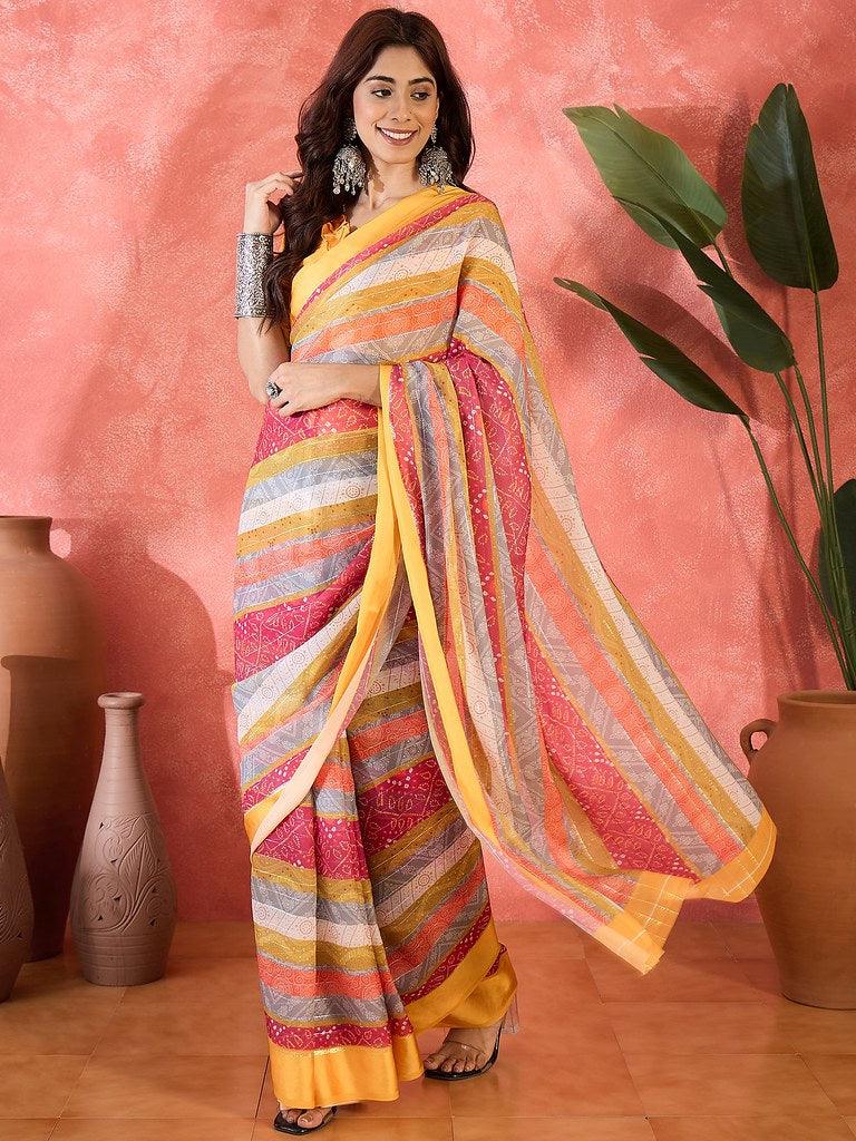 Bandhej Royale – Zari Weaving Saree