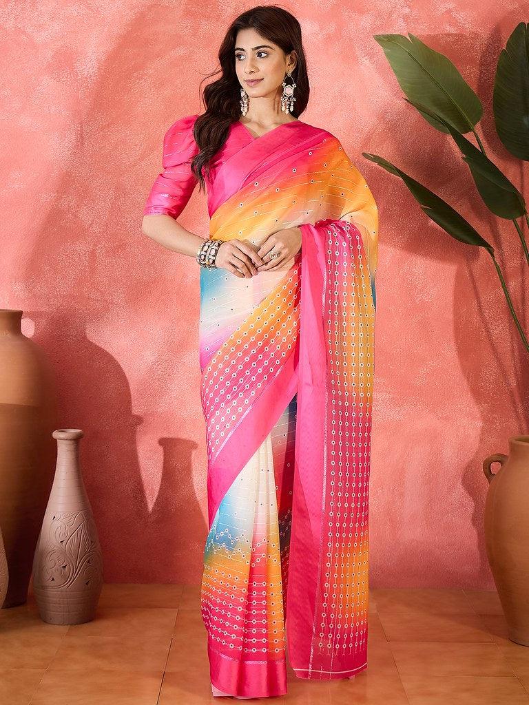 Bandhej Royale – Zari Weaving Saree