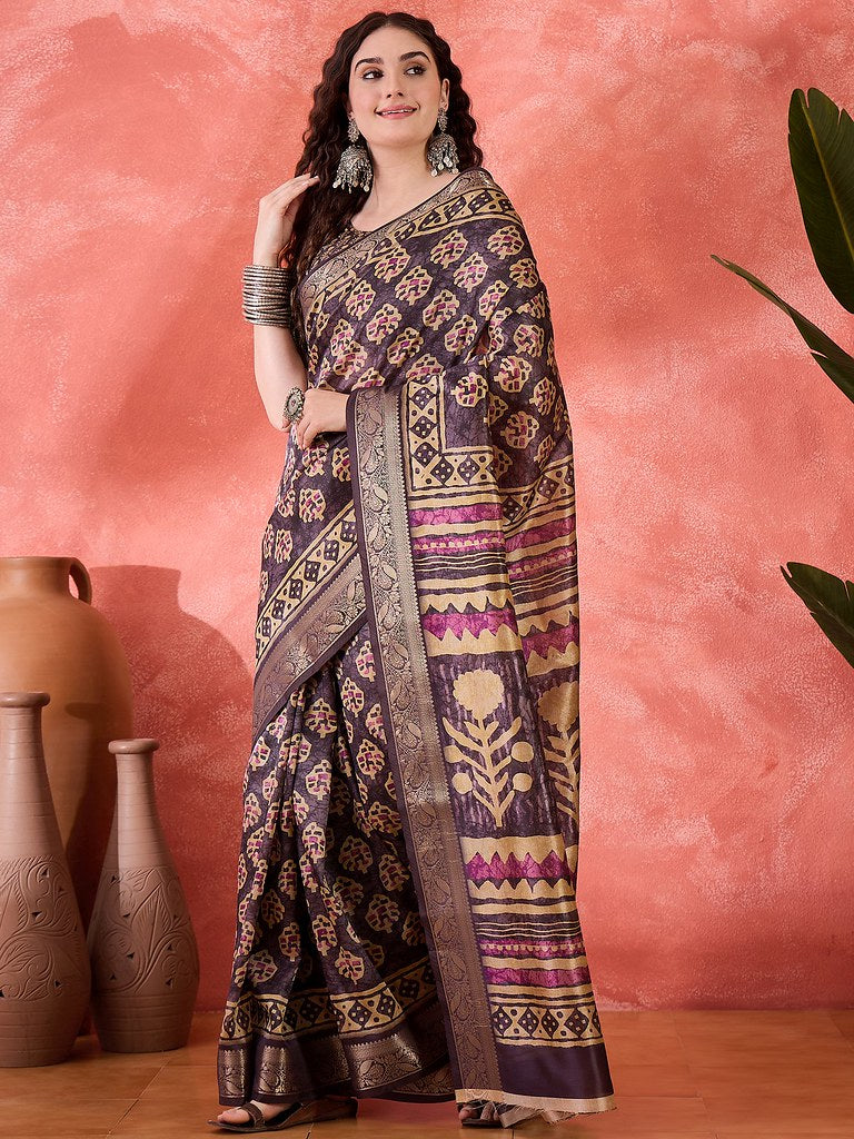 Print Royale β Jacquard Zari Fusion Saree