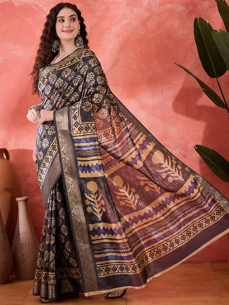 Print Royale β Jacquard Zari Fusion Saree