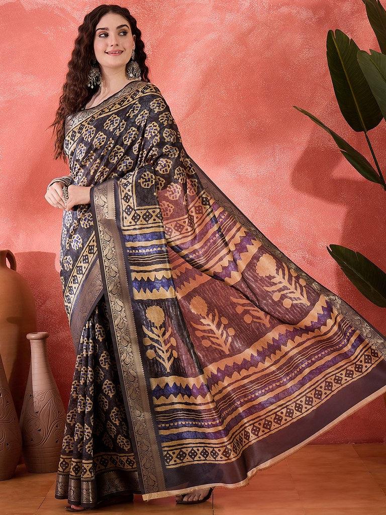 Print Royale – Jacquard Zari Fusion Saree