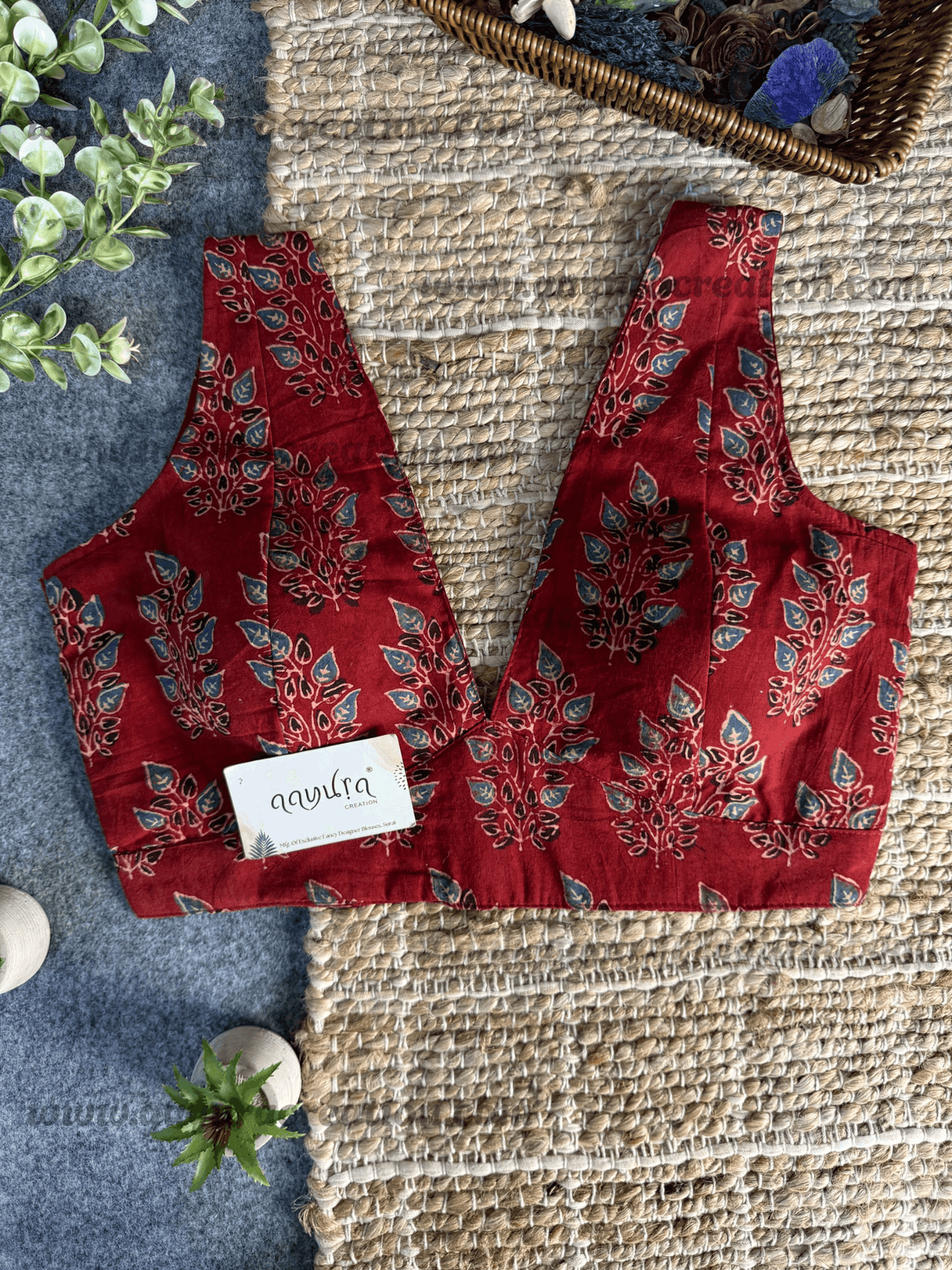 Ajrakh V Neck