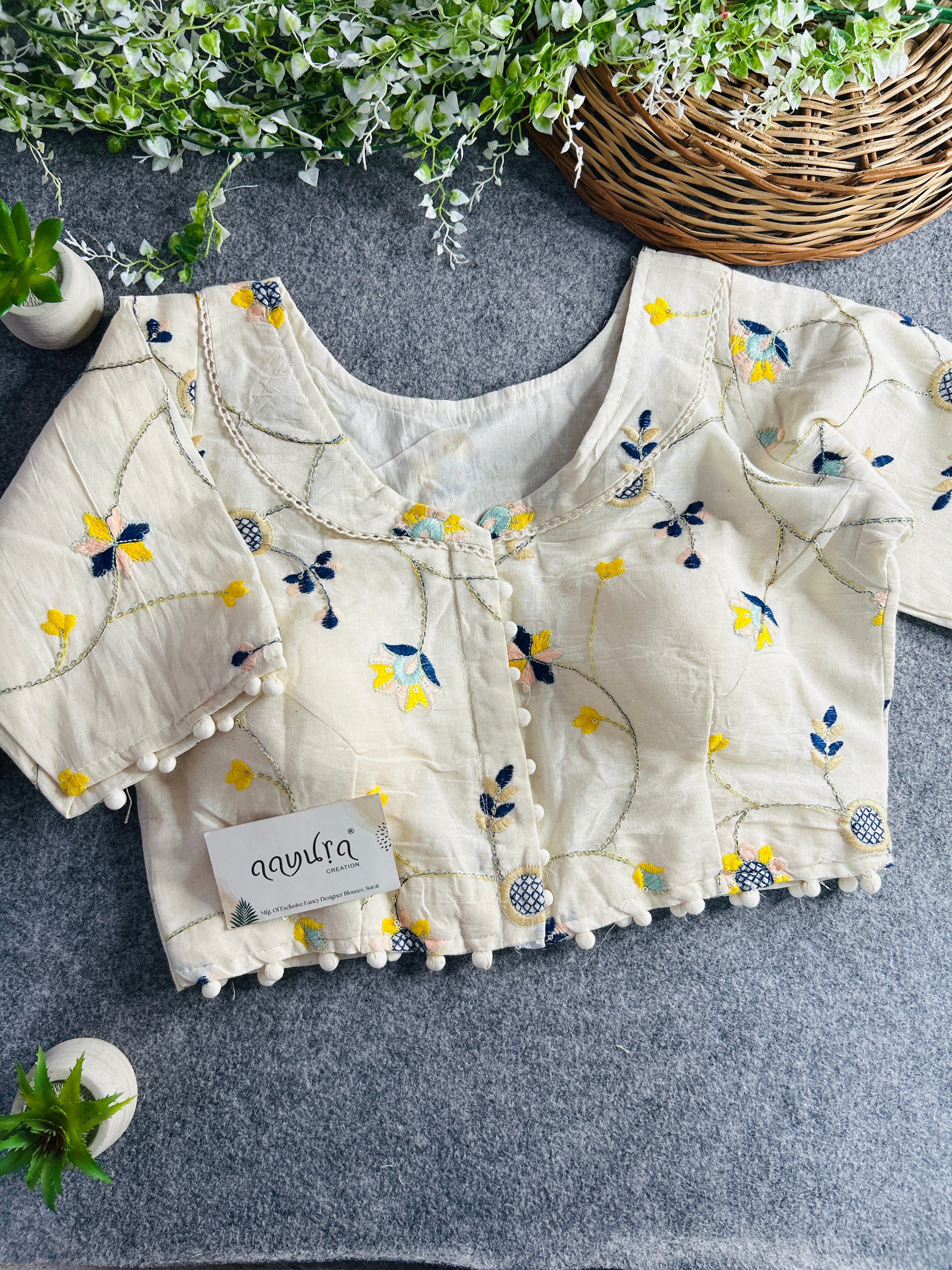 Khadi Cotton Collar Blouse