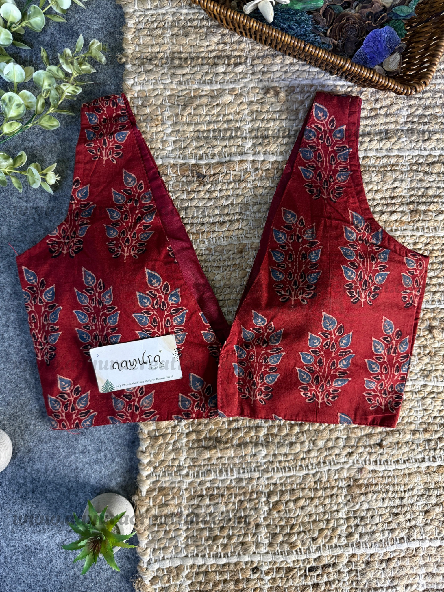 Ajrakh V Neck