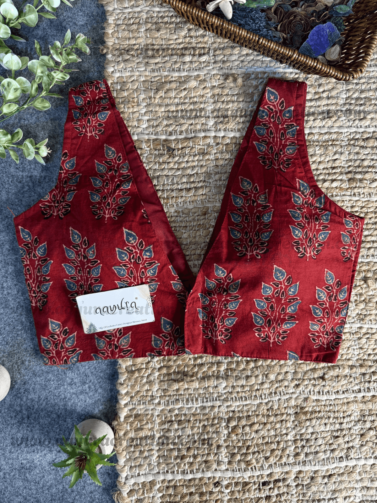 Ajrakh V Neck
