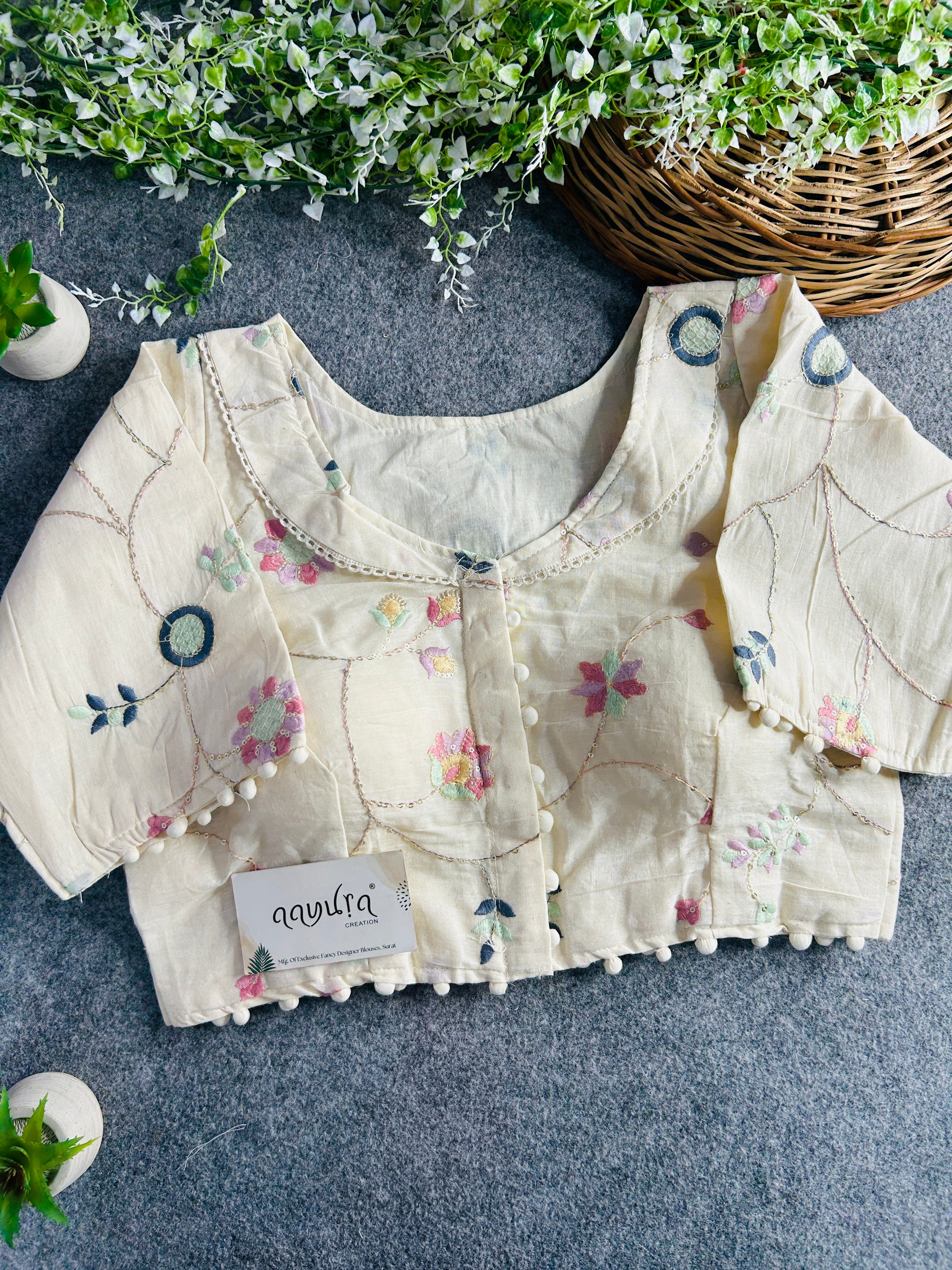 Khadi Cotton Collar Blouse