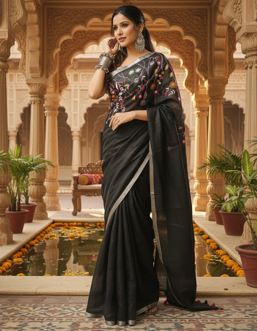 Classic Linen Charm Saree