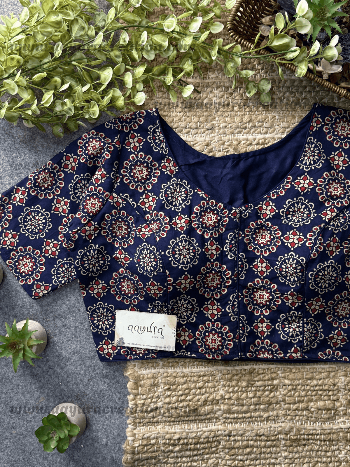 Ajrakh Boatneck Blouse