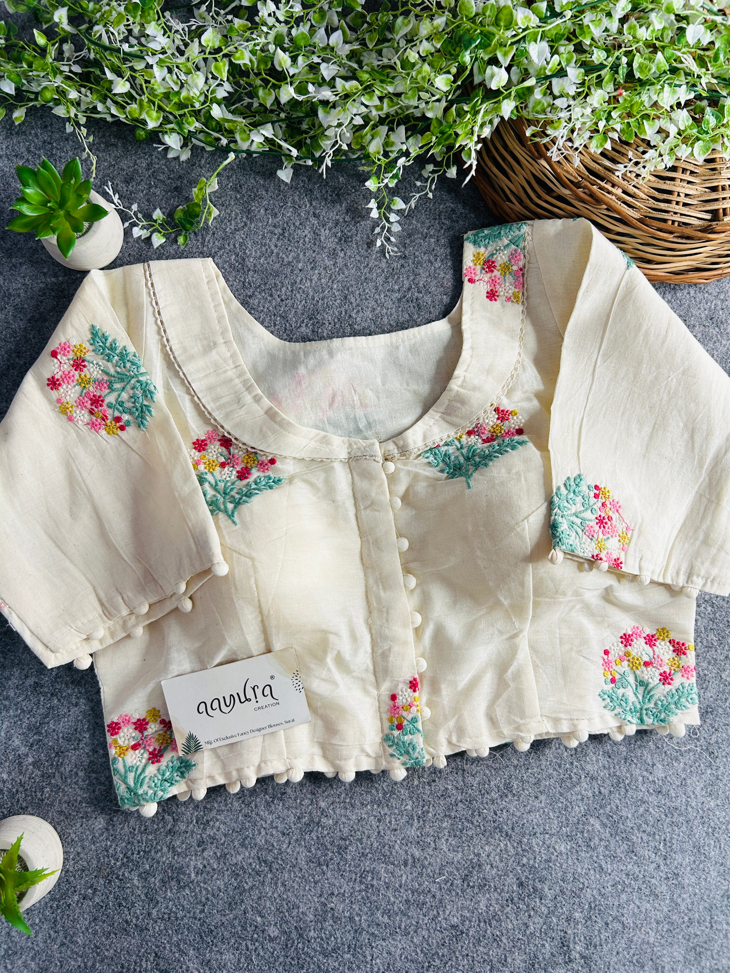Khadi Cotton Collar Blouse