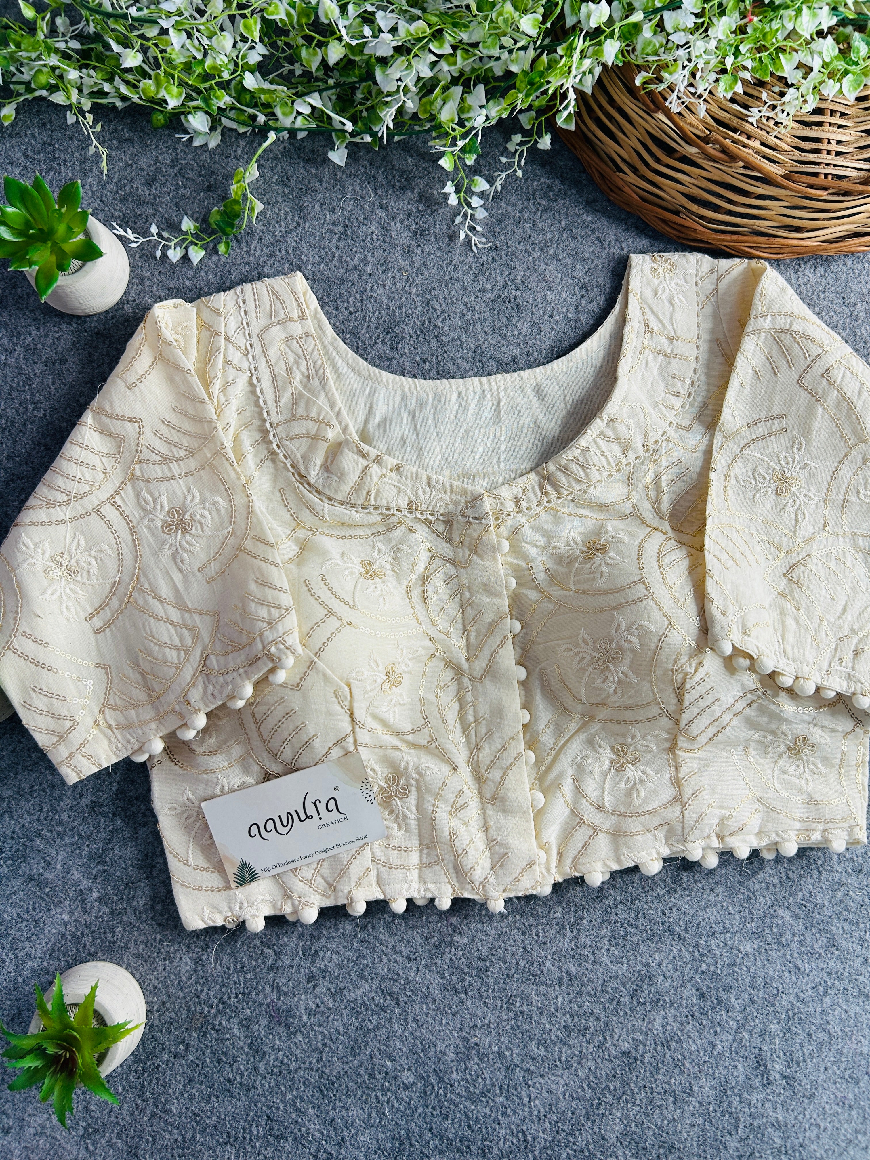 Khadi Cotton Collar Blouse