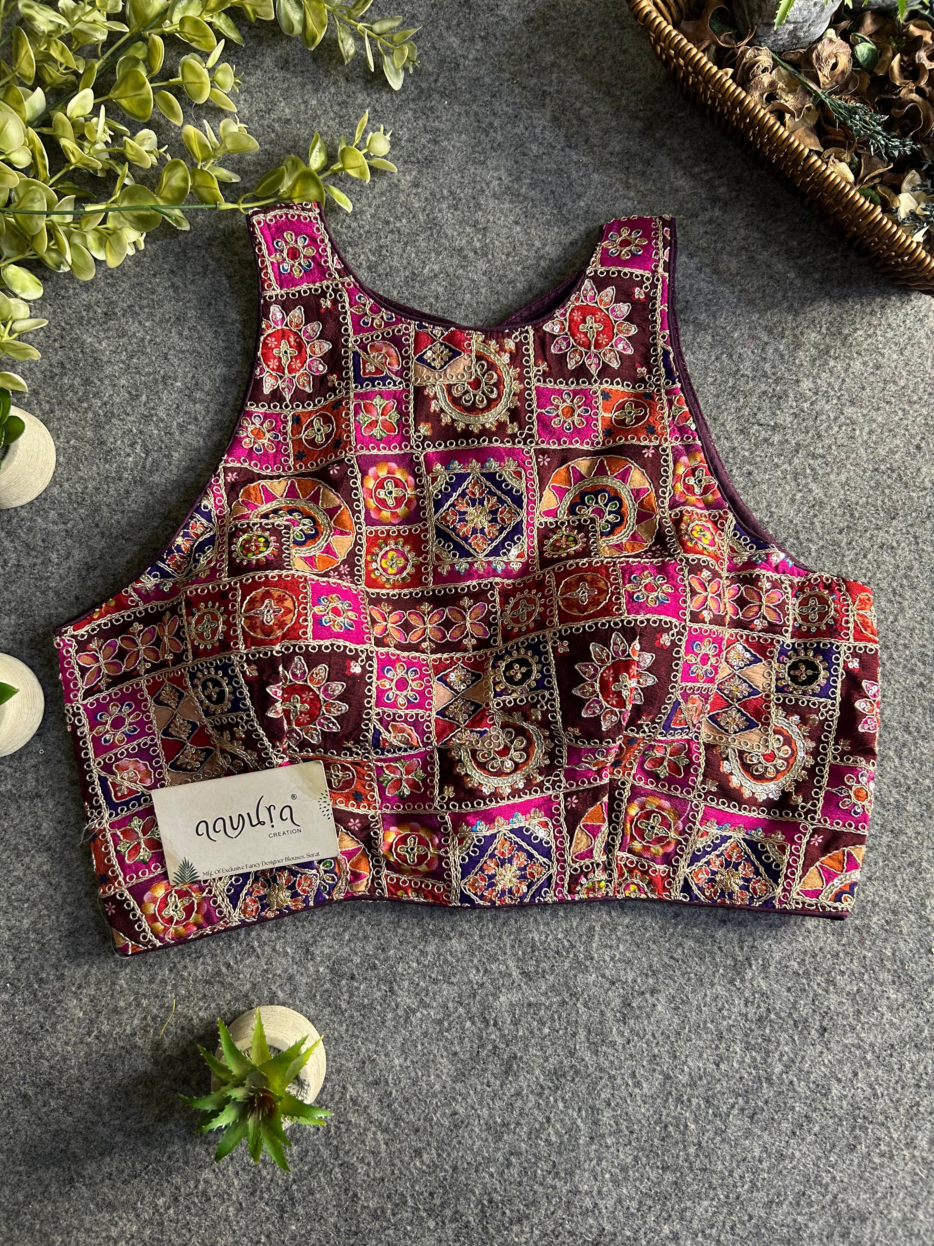 Chic Halter Neck Ethnic Blouse