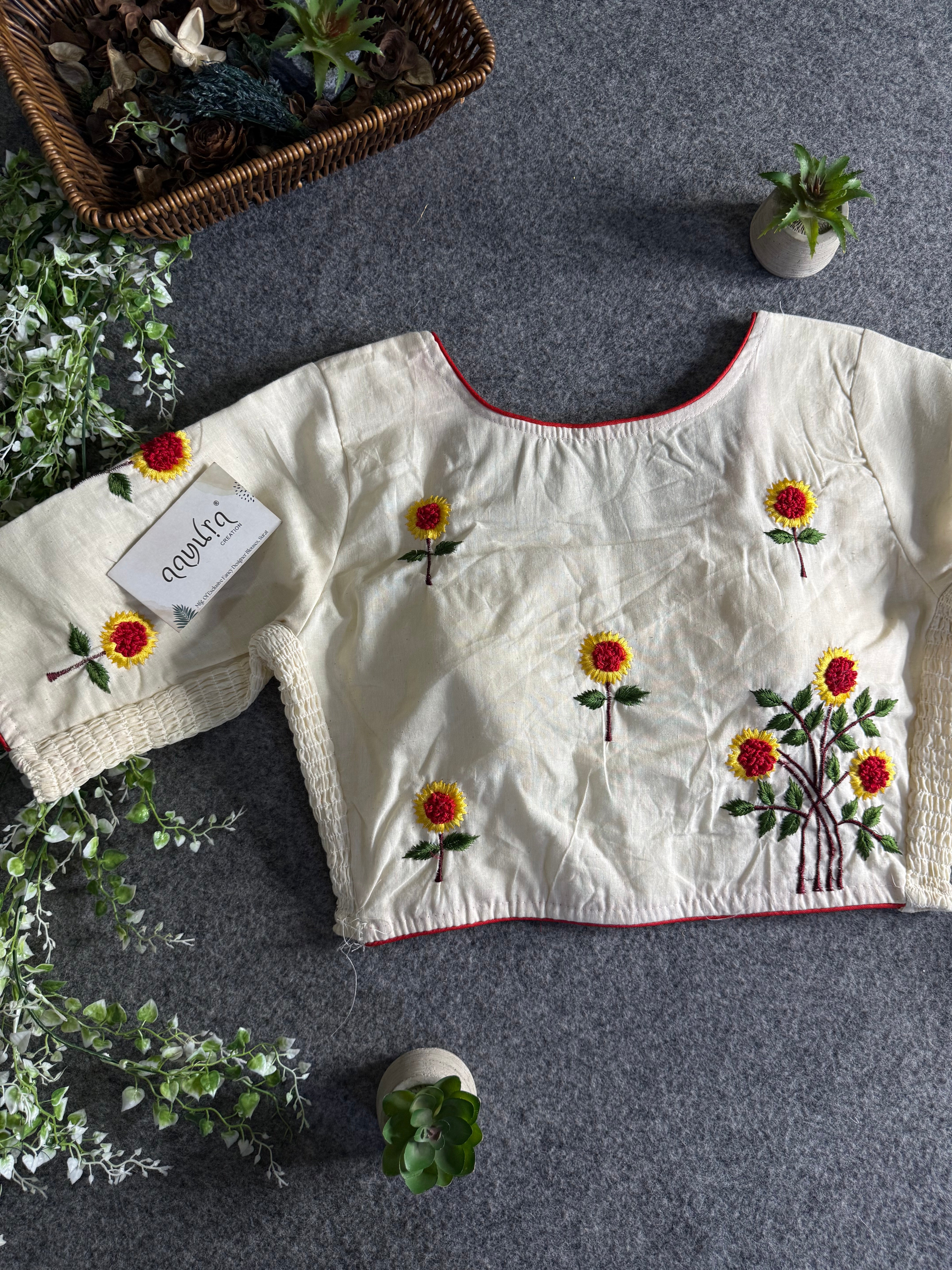 Khadi Threaded Streatchable Blouse