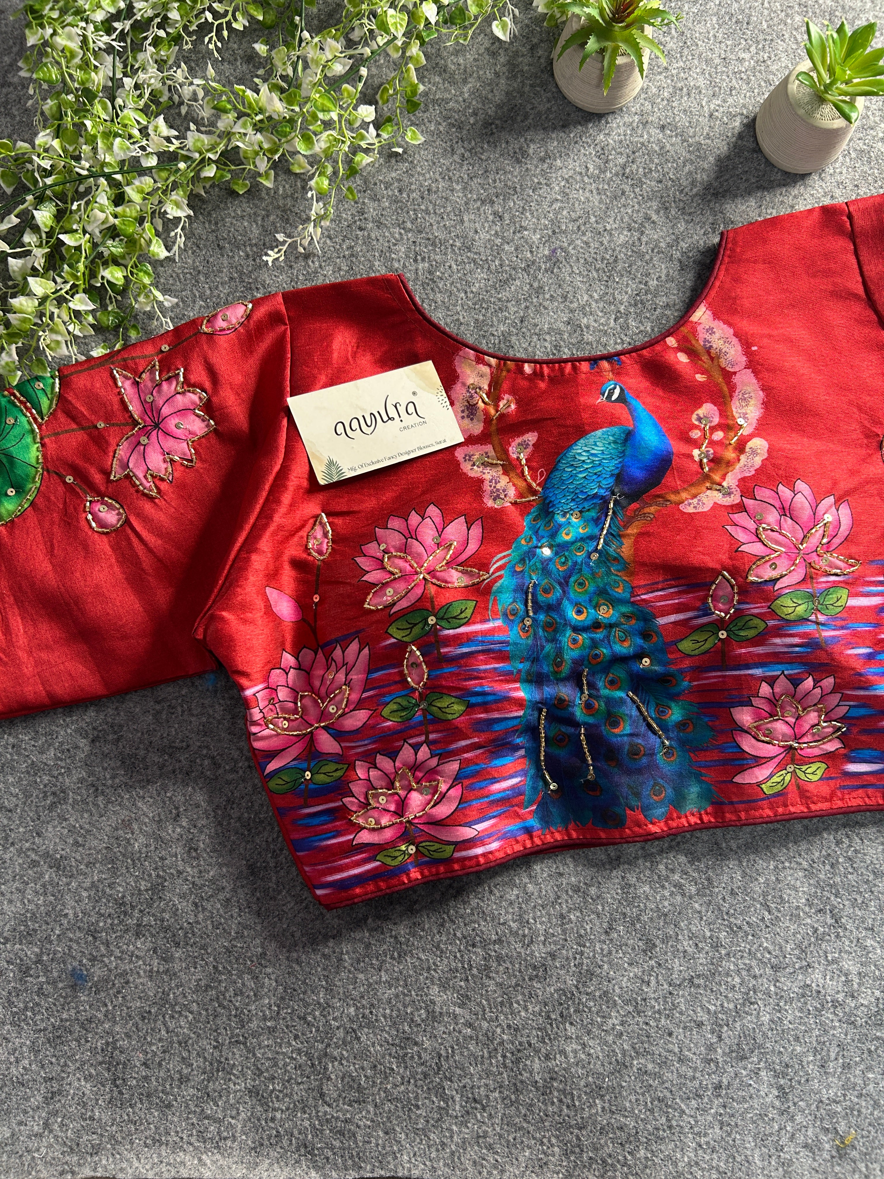 Peacock Print Handwork