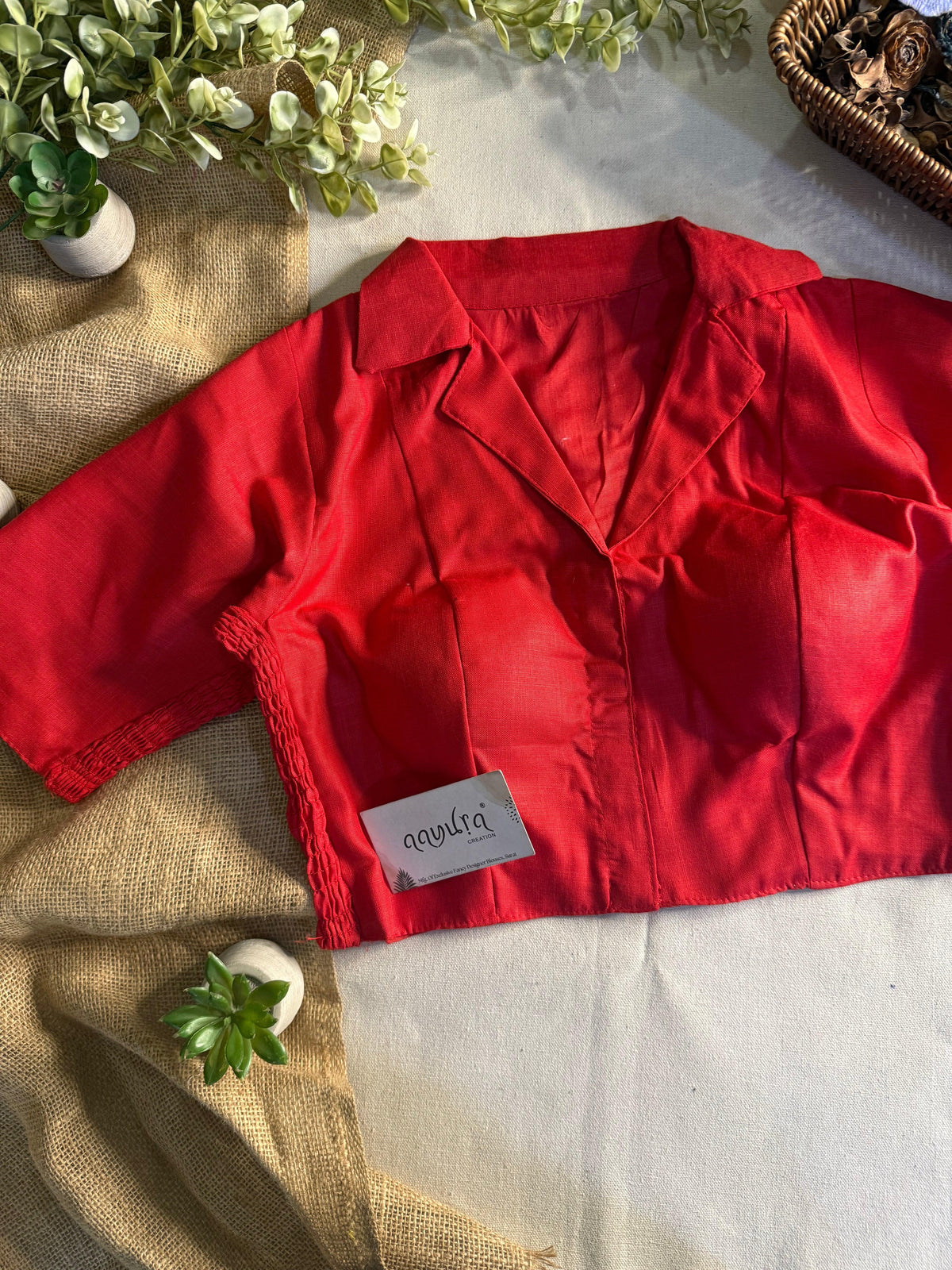 Comfort Fit Cotton Collar Blouse