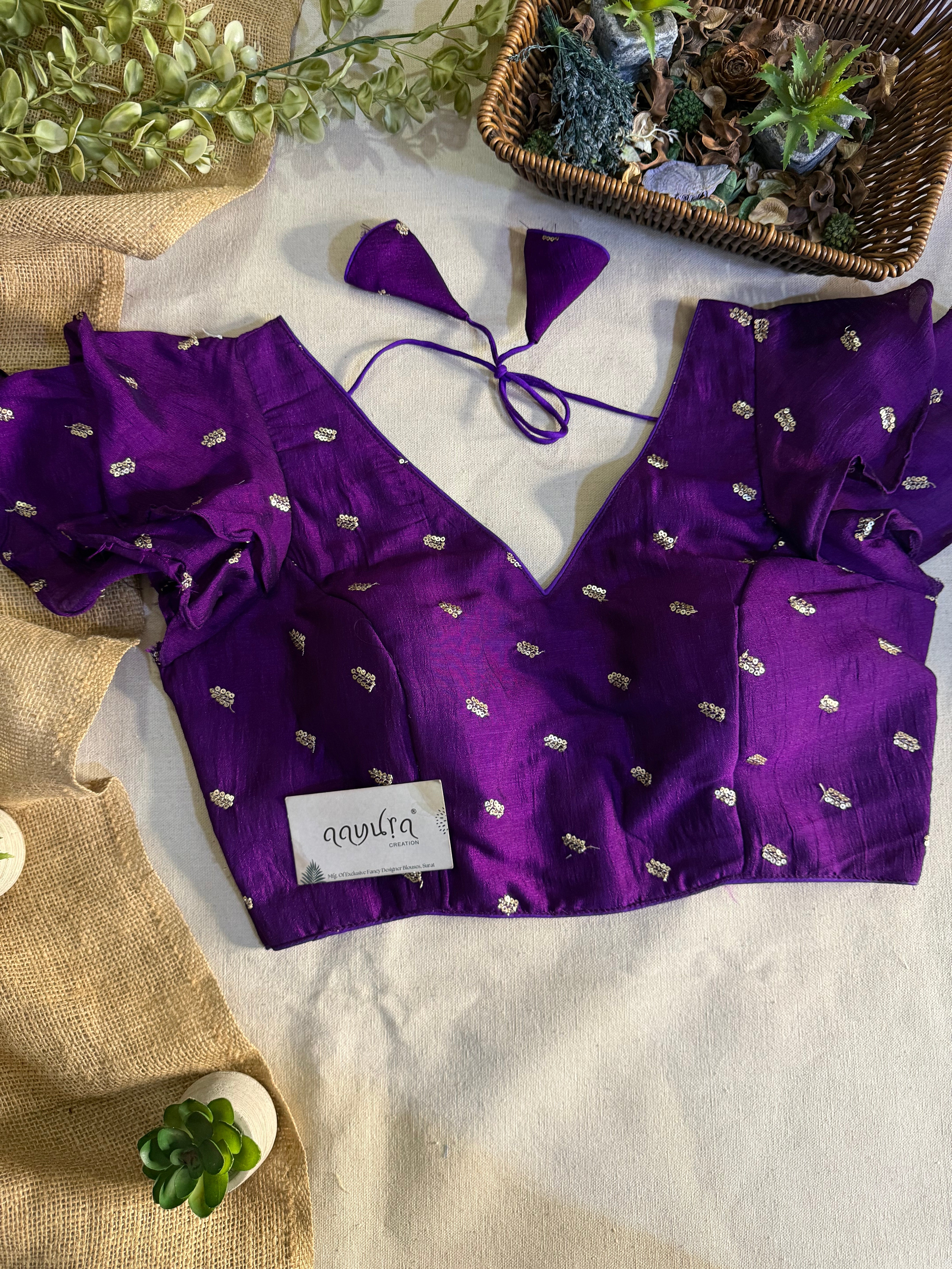 Elegant Frill Vichitra Silk Blouse