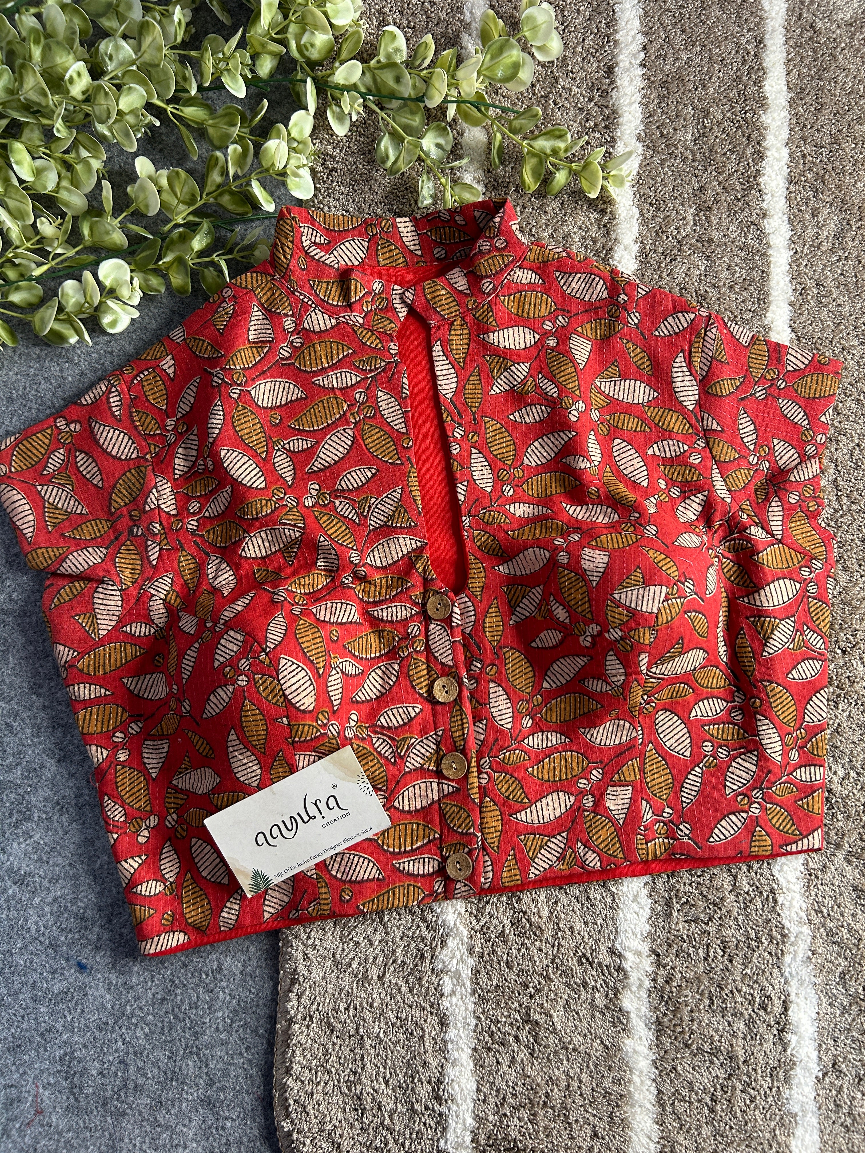 Ajrakh Highneck- Red