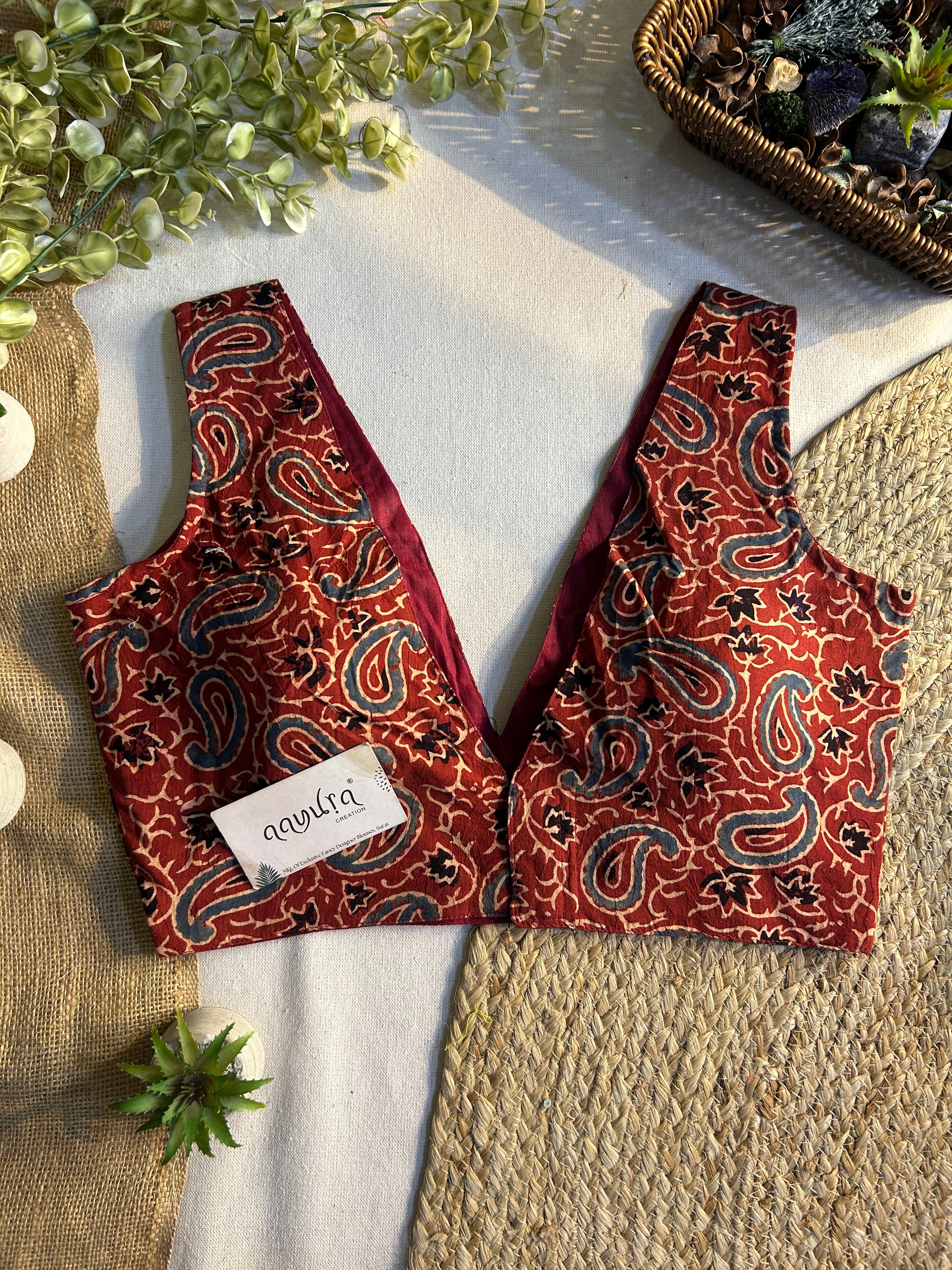 Ajrakh V Neck