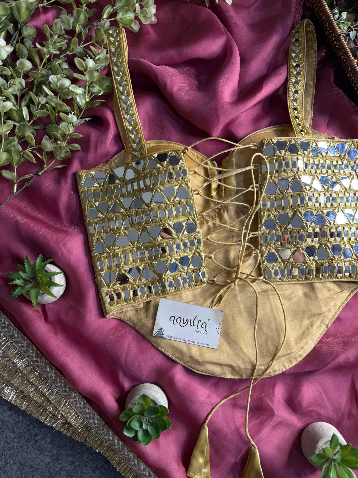 Luxe Bloom Burberry Satin Silk Saree Set